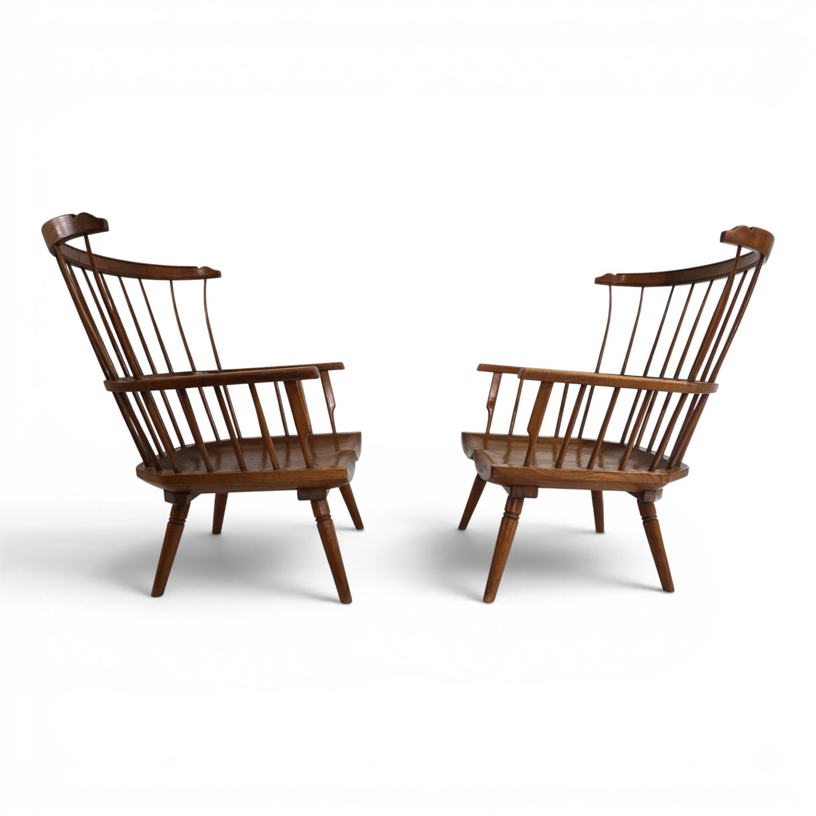 photo buy Pair Of Handmade Windsor Lounge Chairs, England, Circa 1960