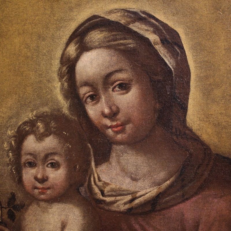 Peinture italienne d'époque, Madone à l'Enfant, XVIIe siècle photo vinterior