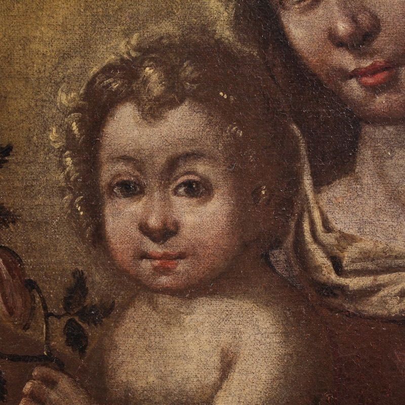 2550.0 Antique Italian Painting, Madonna And Child, From The 17th Century photo