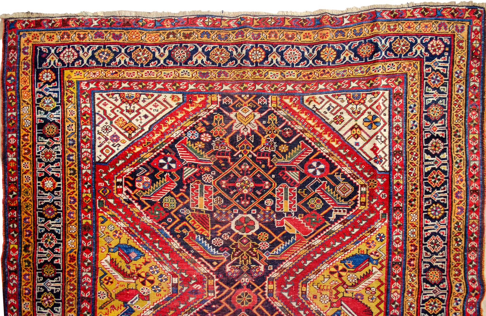 Antiek Khamseh tapijt 231x140cm photo Textiel