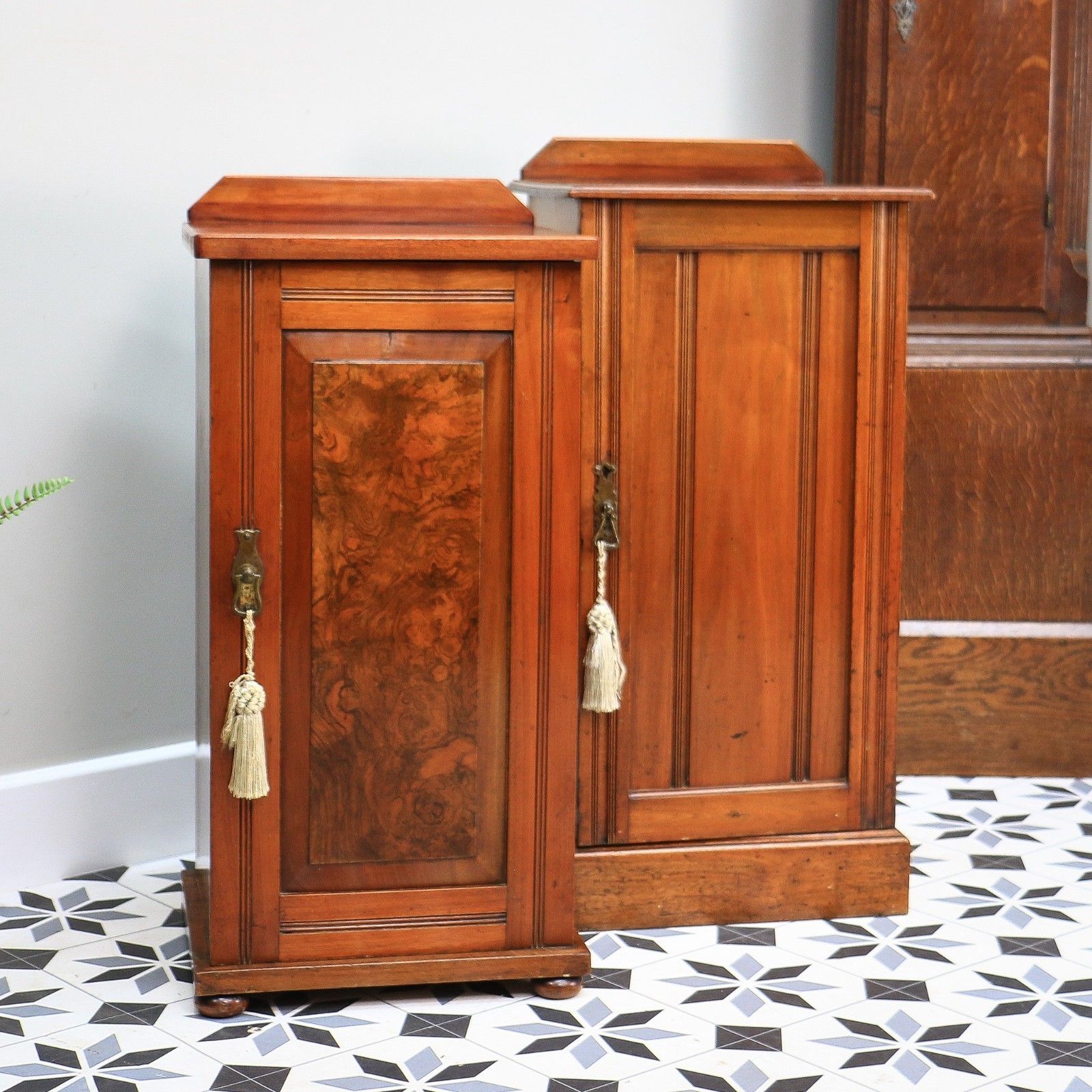Two Bedside Cabinets Mahogany Late Victorian Early Edwardian photo Furniture