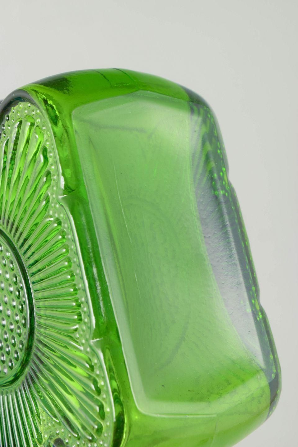 Tamara Aladin For Riihimäen Lasi. “Amuletti” Vase In Green Glass. 1970s photo Home Decor