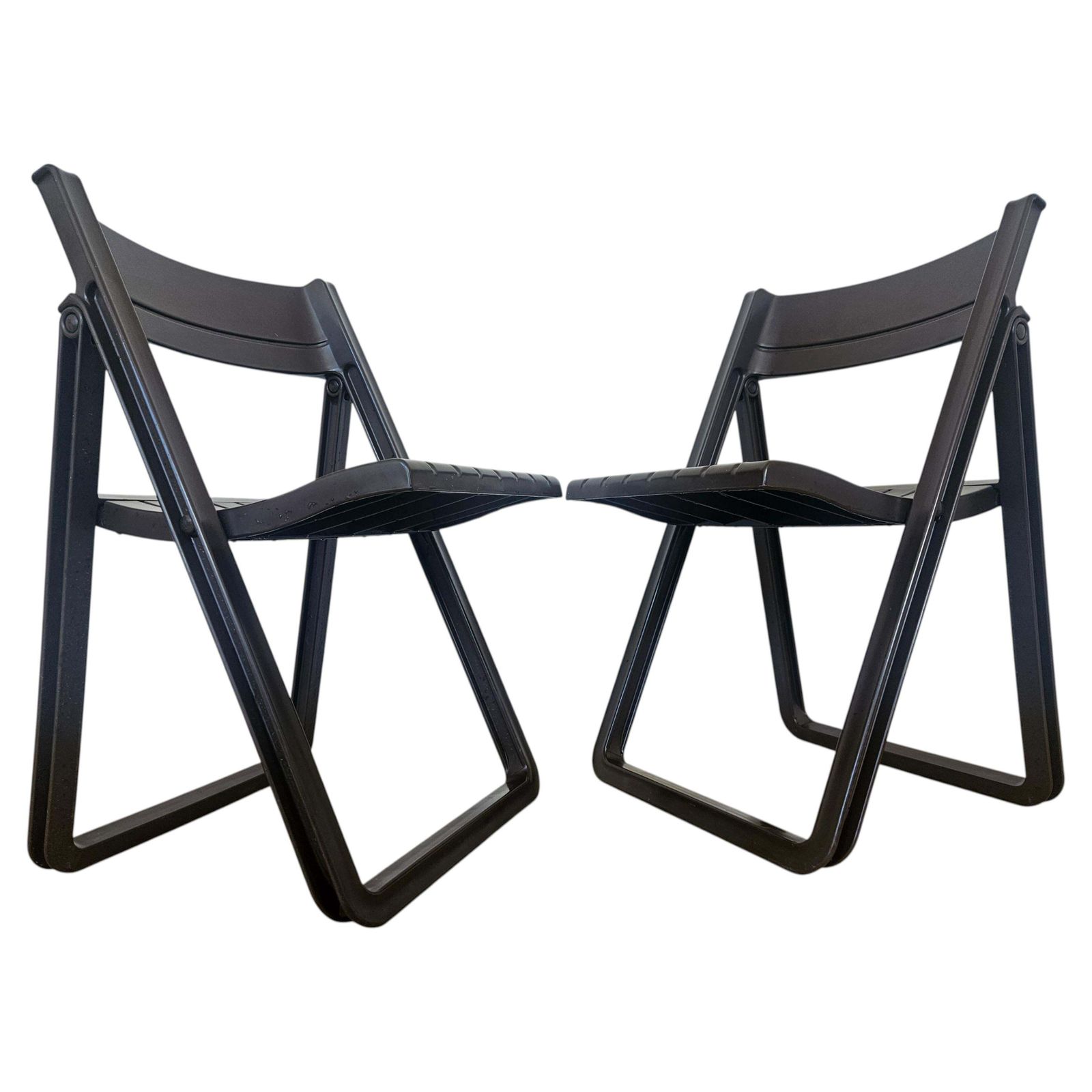 Paar zeldzame opklapbare stoelen Dabaya, Allibert, Frankrijk, jaren 1970