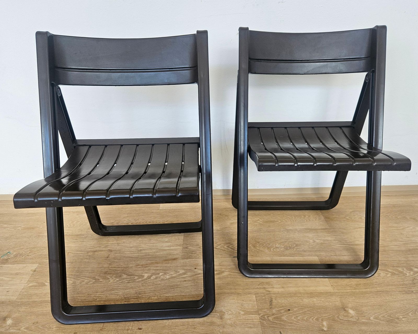 Paar zeldzame opklapbare stoelen Dabaya, Allibert, Frankrijk, jaren 1970 photo vintage