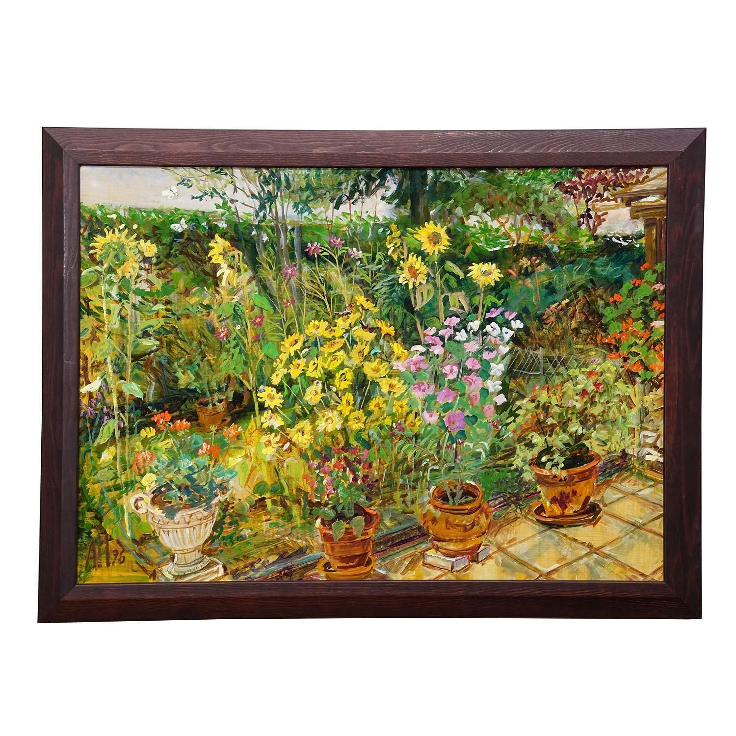In The Neighbor’s Garden, 1996 – Oil Painting By Alexander Michael photo furniture