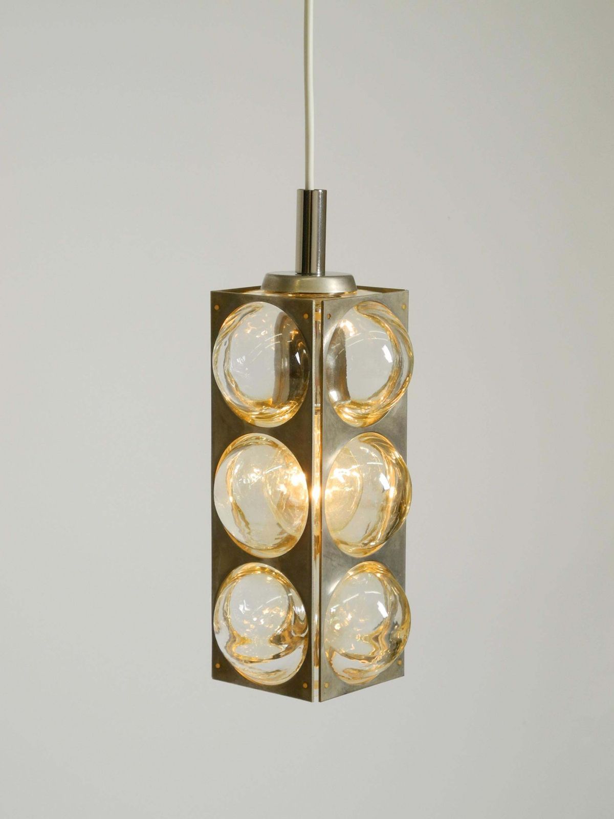 702.0 Space Age Hanglamp uit de jaren 1960 van Temde, Glas en Vernikkeld Metaal photo