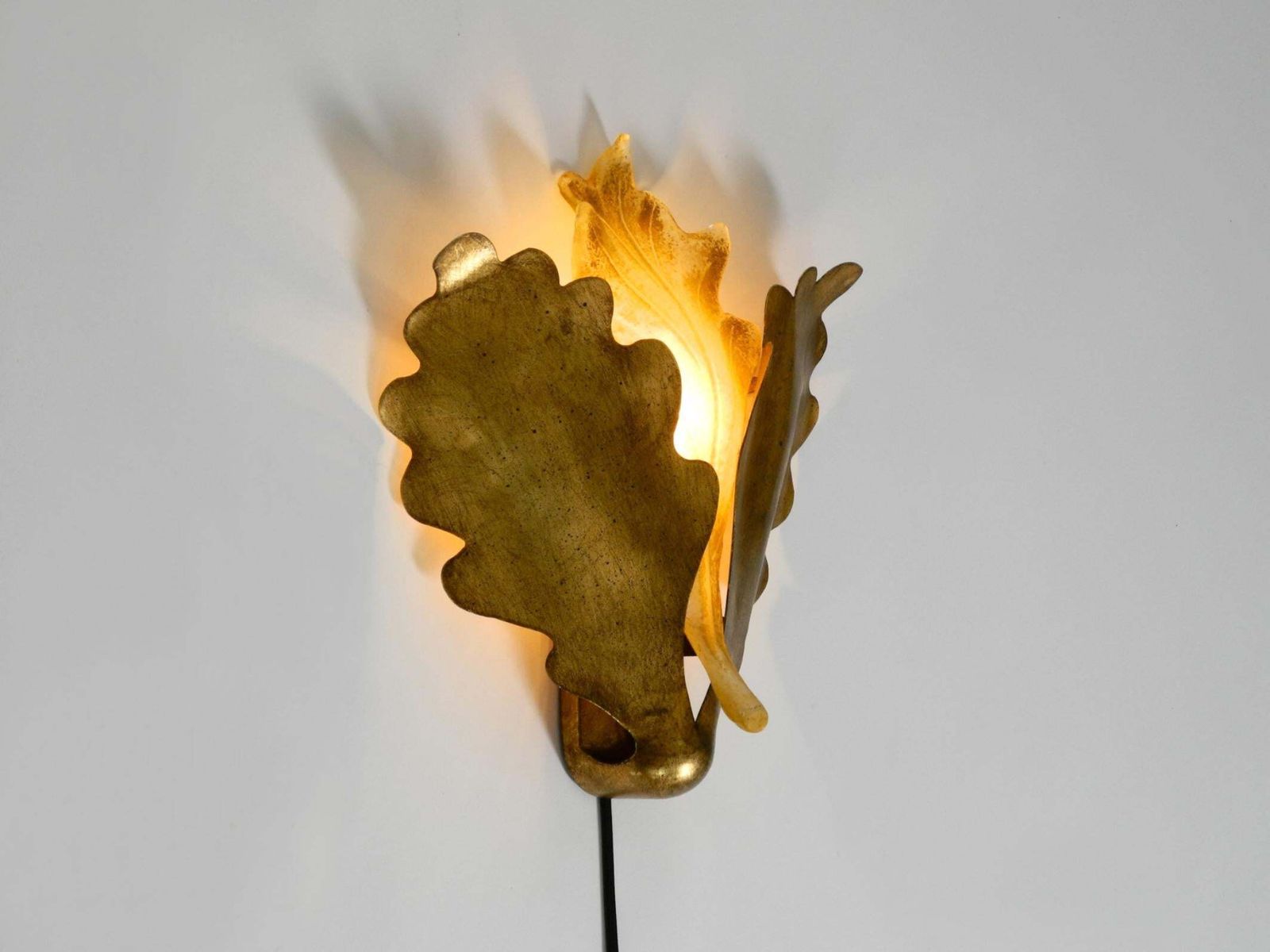Beautiful, Rare Gold Plated Glass And Metal Wall Lamp By Banci Firenze, Italy photo buy