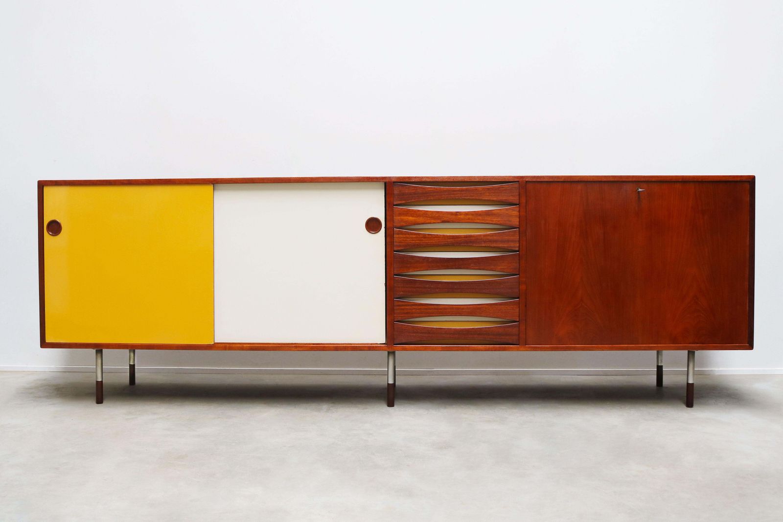 Rare Arne Vodder Model 29a “Triennale” Sideboard In Teak For Sibast, Denmark. photo for sale