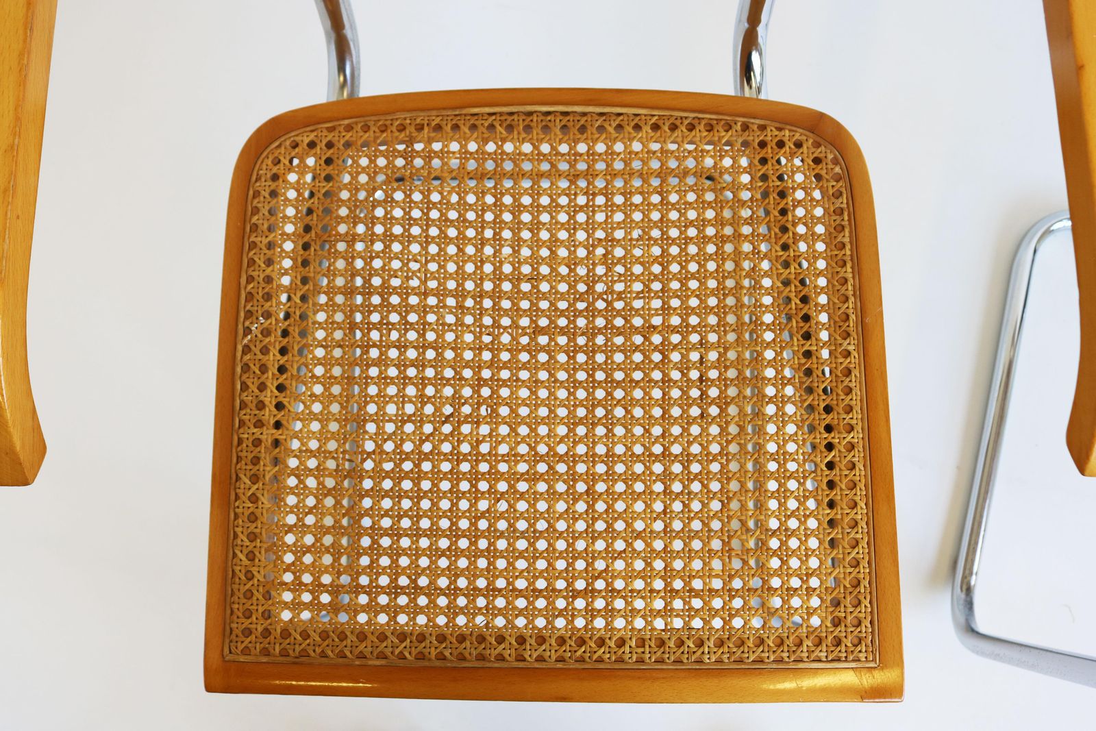 1515.0 Paire de fauteuils B64 Cesca par Marcel Breuer, années 1970, fabriqués en Italie, chrome et hêtre #2 photo