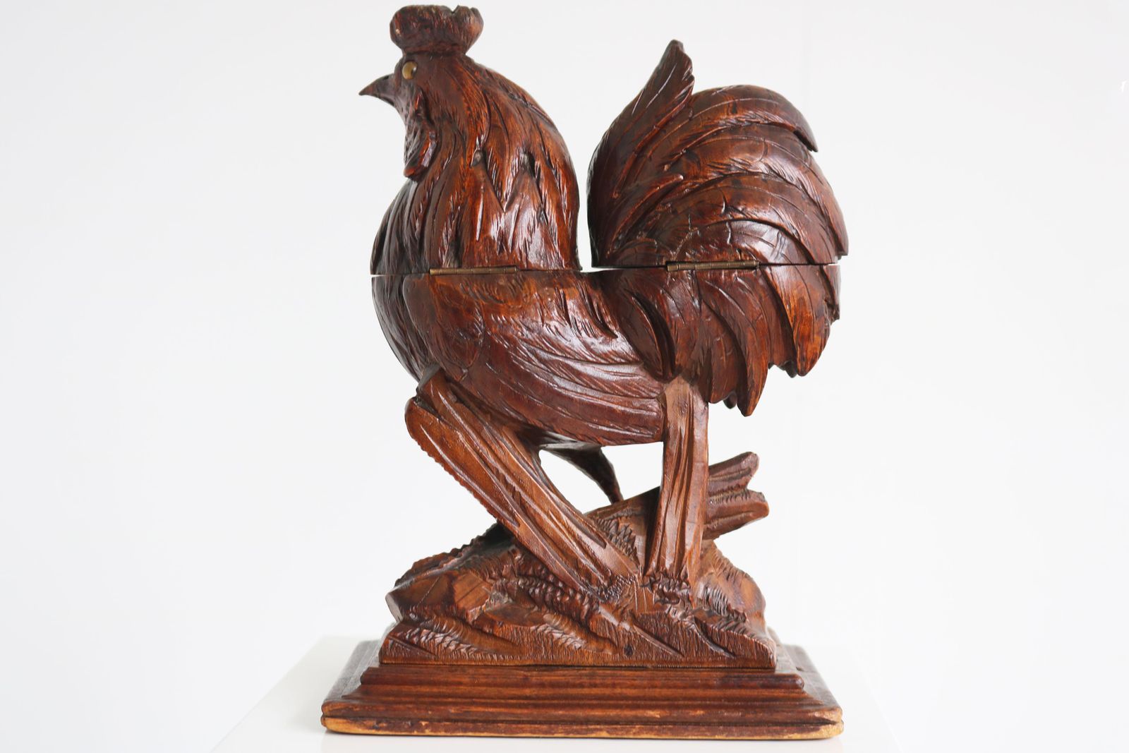 Encrier Forêt-Noire en forme de coq, verre soufflé, sculpté à la main, XIXe siècle, Suisse photo vinterior