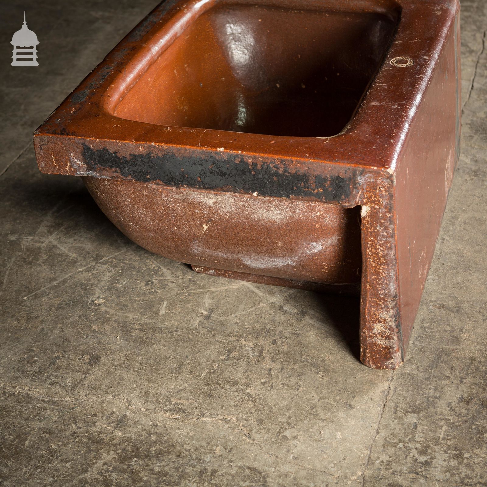 Large Victorian Salt Glaze Orange Peel Ceramic Trough Sink By Oats & Green Ltd Halifax photo buy