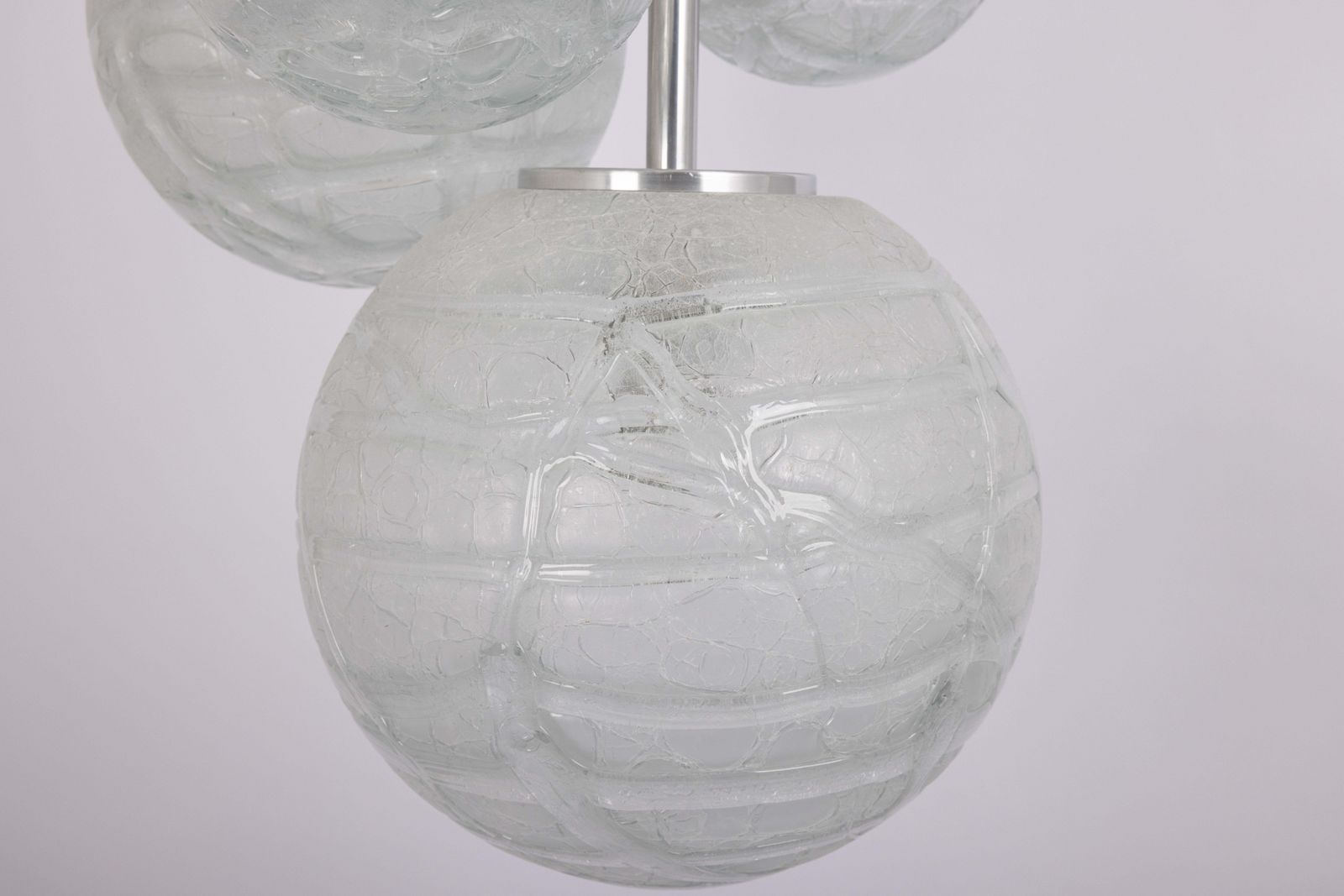 Large Designer Cascading Chandelier Ice Glass By Doria, Germany, 1970s photo vinterior