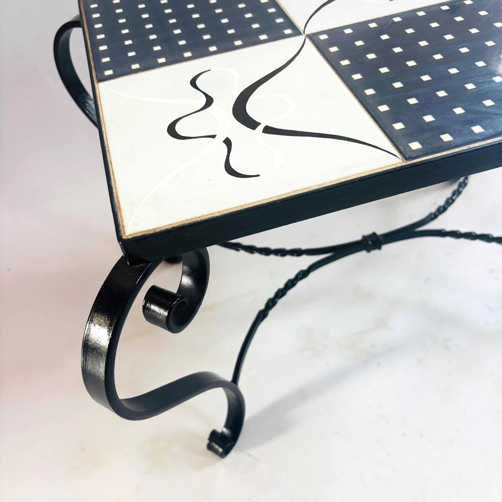 Rare Mid Century Modern Ceramic Tile Coffee Table In The Style Of Juliette Belarti, 1960s photo furniture