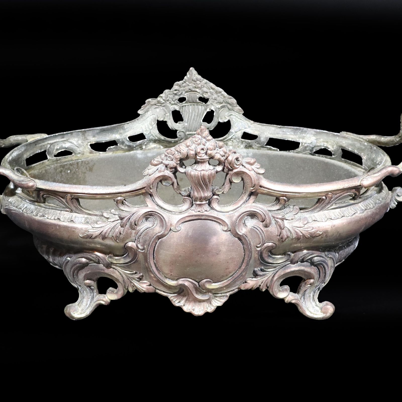 19th Century French Antique Art Nouveau Planter Centerpiece photo vinterior