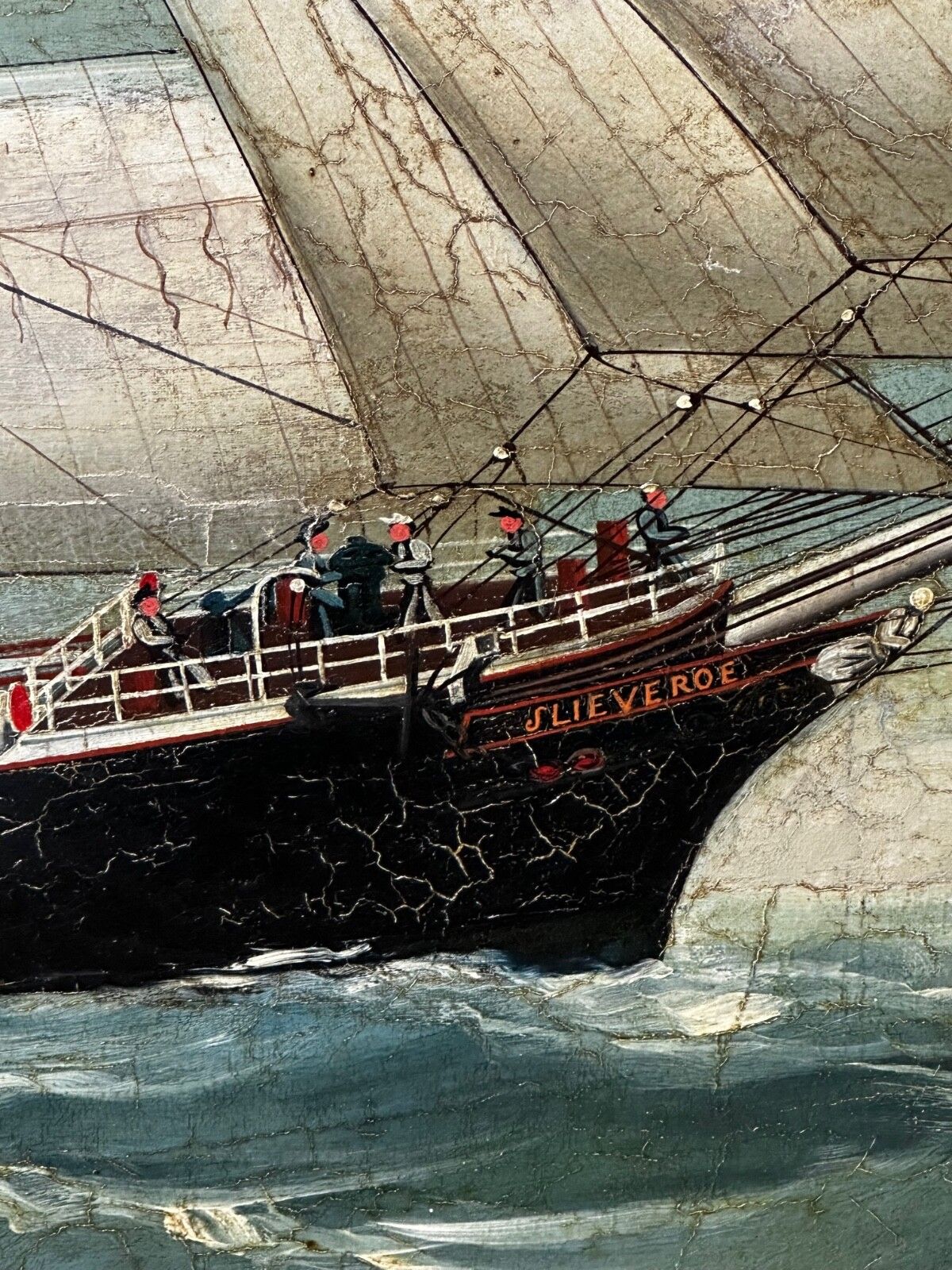 photo furniture Groot 19e eeuws olieverfchilderij, marine, clipper juteschip Slieve Roe voor Calcutta