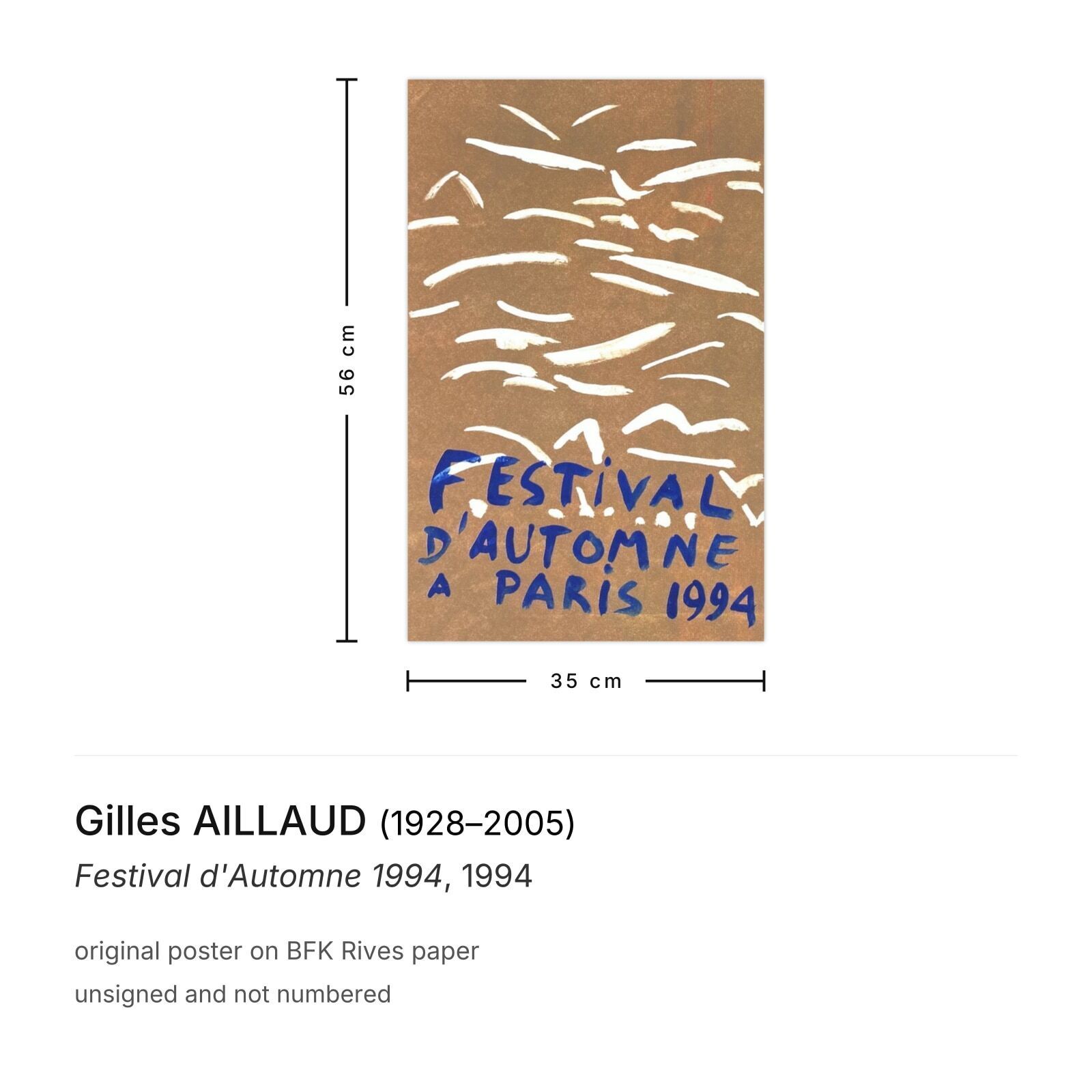 Gilles Aillaud Poster Festival D'automne 1994 photo furniture