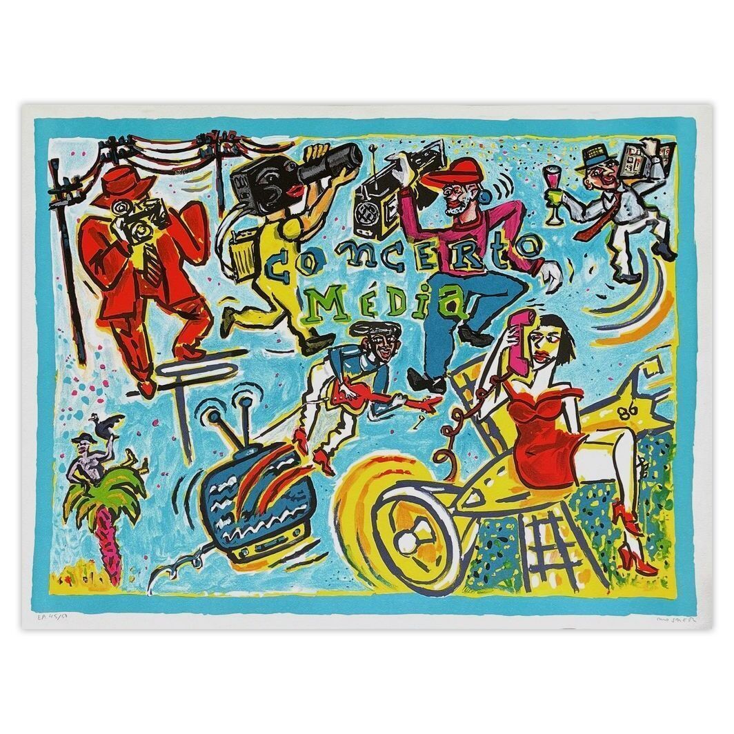 Ricardo Mosner Gesigneerde Lithografie Concerto Media II 1985