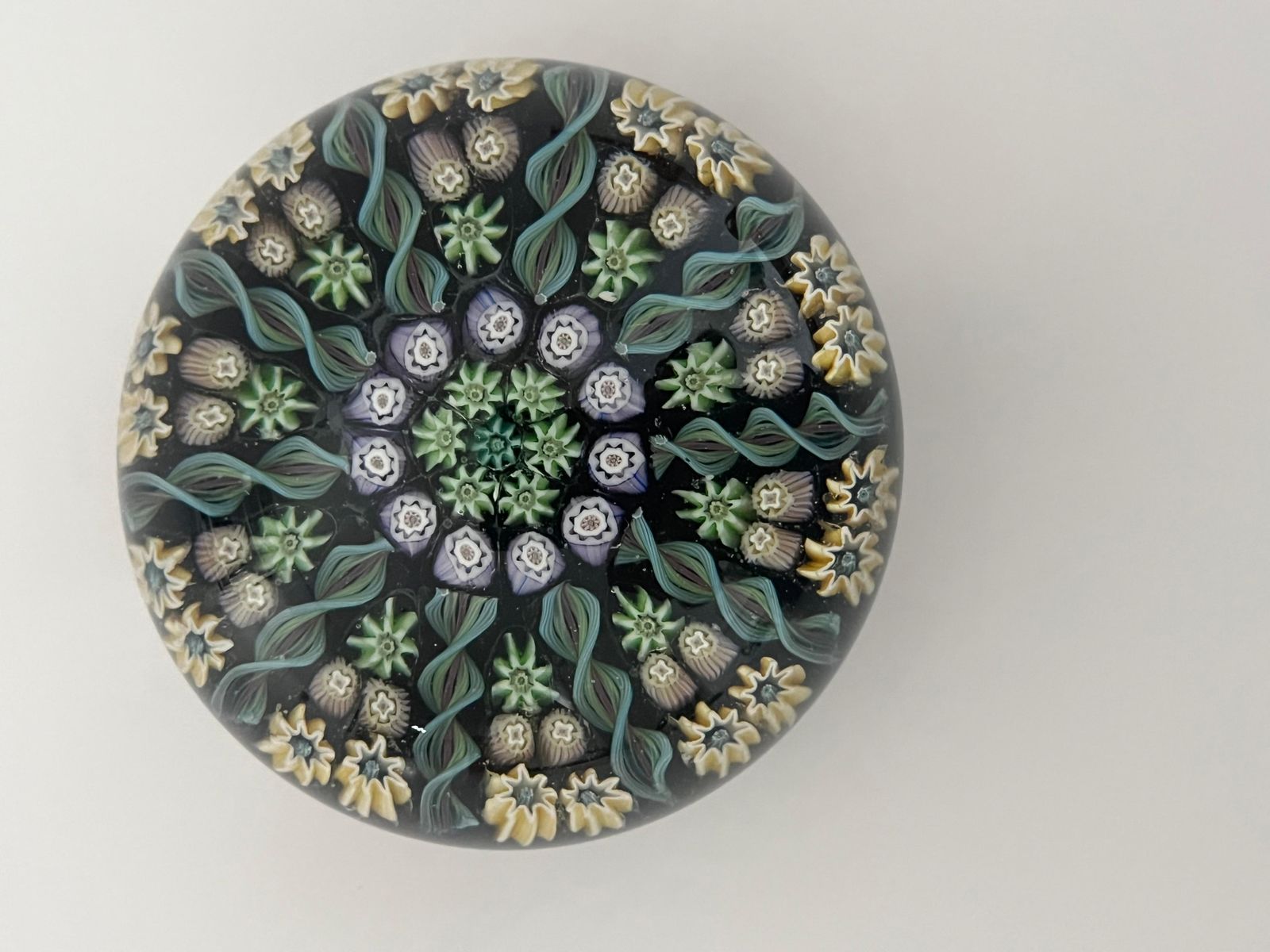 Millefiori Glass Paperweight By Perthshire, Crieff Scotland, Circa 1970's photo Home Decor