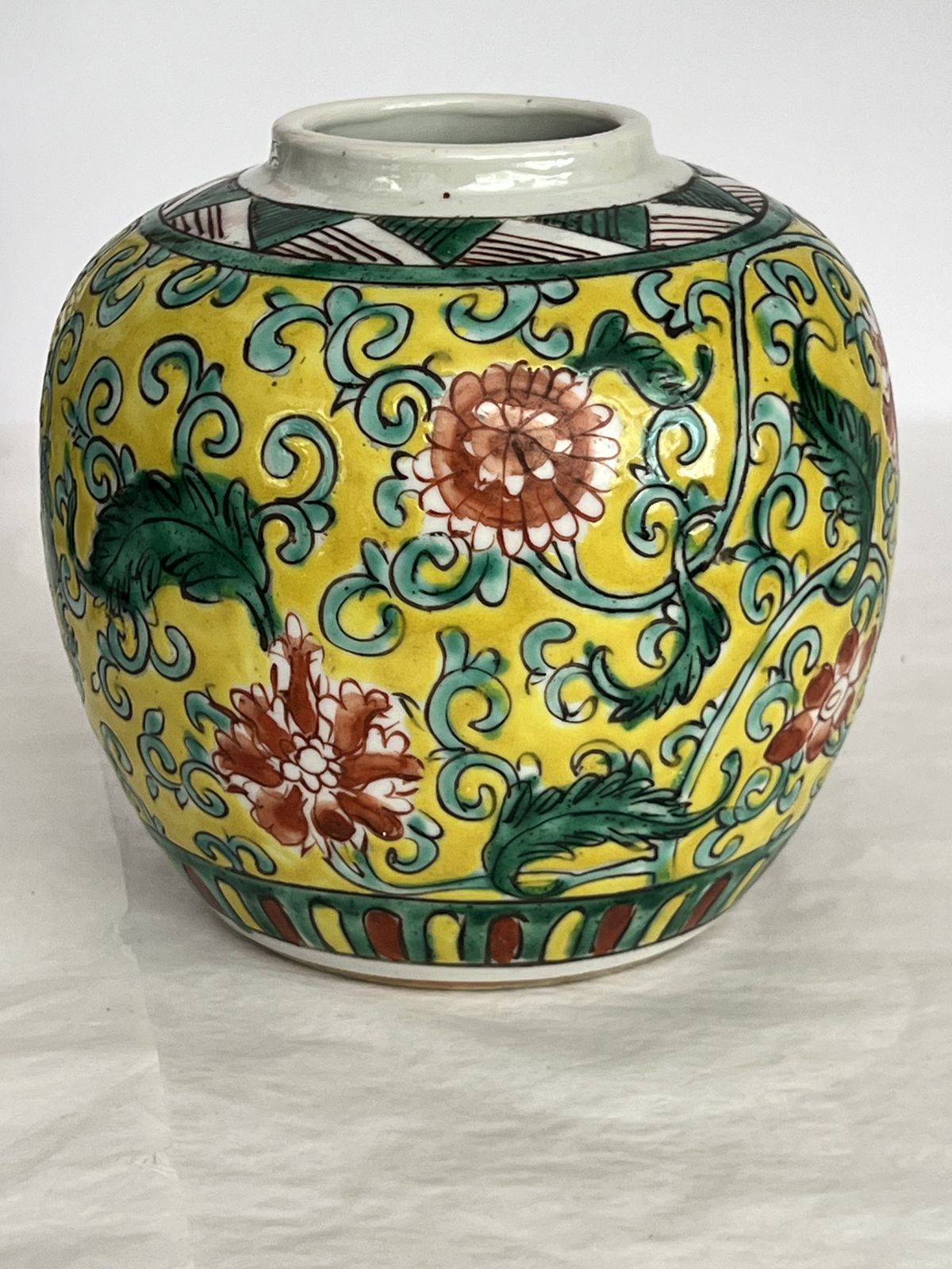 Chinese Famille Verte Style Porcelain Ginger Jar, 1970's photo furniture