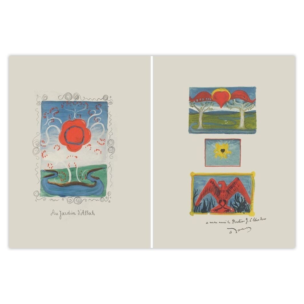 André Derain Lithografie Au Jardin D'allah 1 + 2 1939