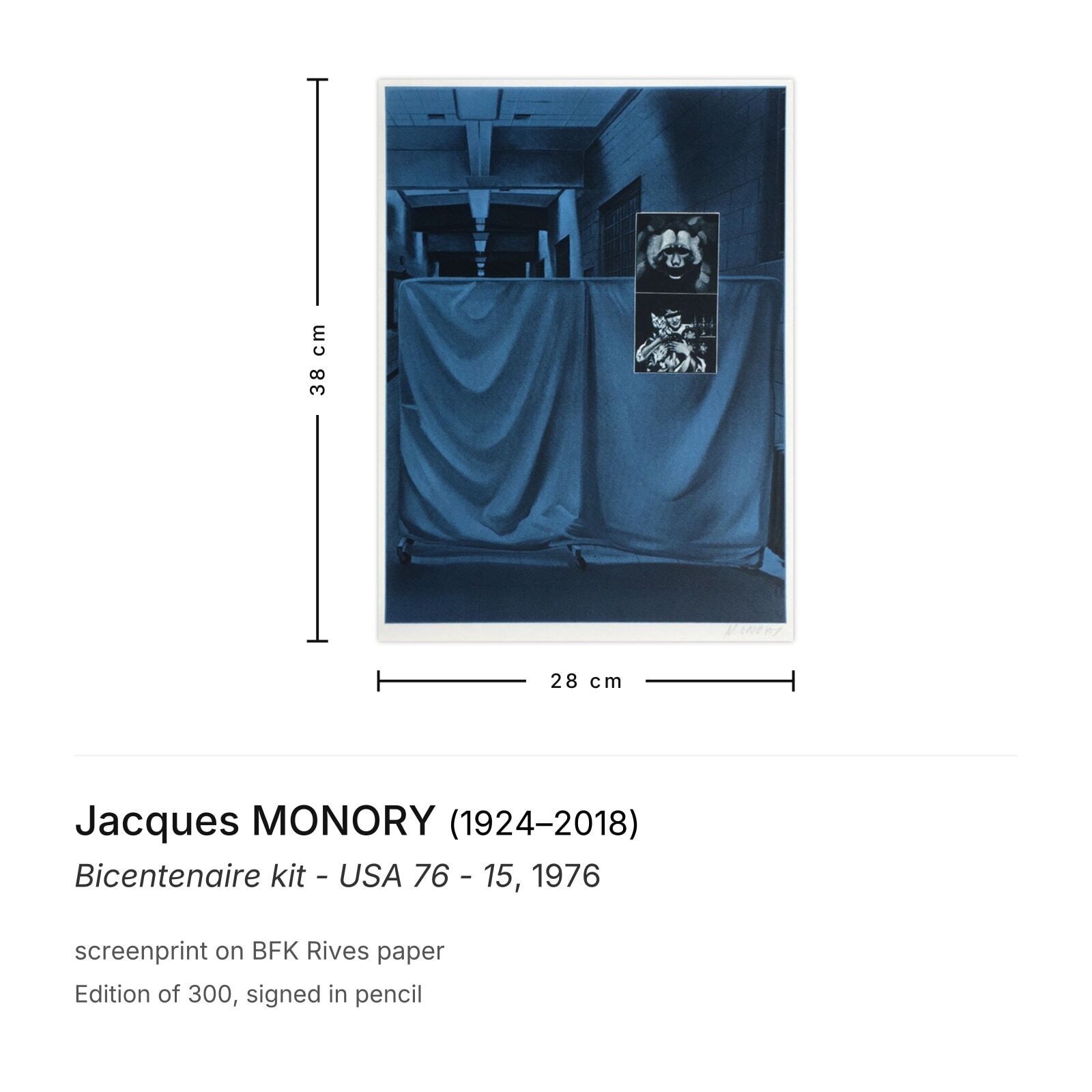 Jacques Monory Signed Screenprint Bicentenaire Kit   USA 76   15 photo furniture