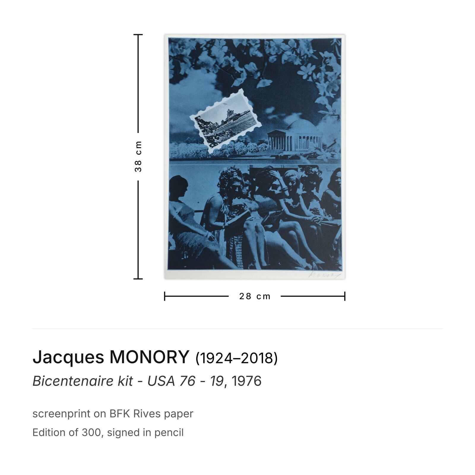 Jacques Monory Gesigneerde Zeefdruk Bicentenaire Kit   USA 76   19 photo furniture