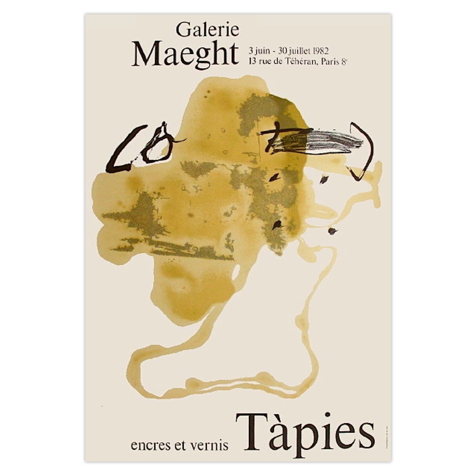 Antoni Tapies Poster Expo 82 Encres Et Vernis