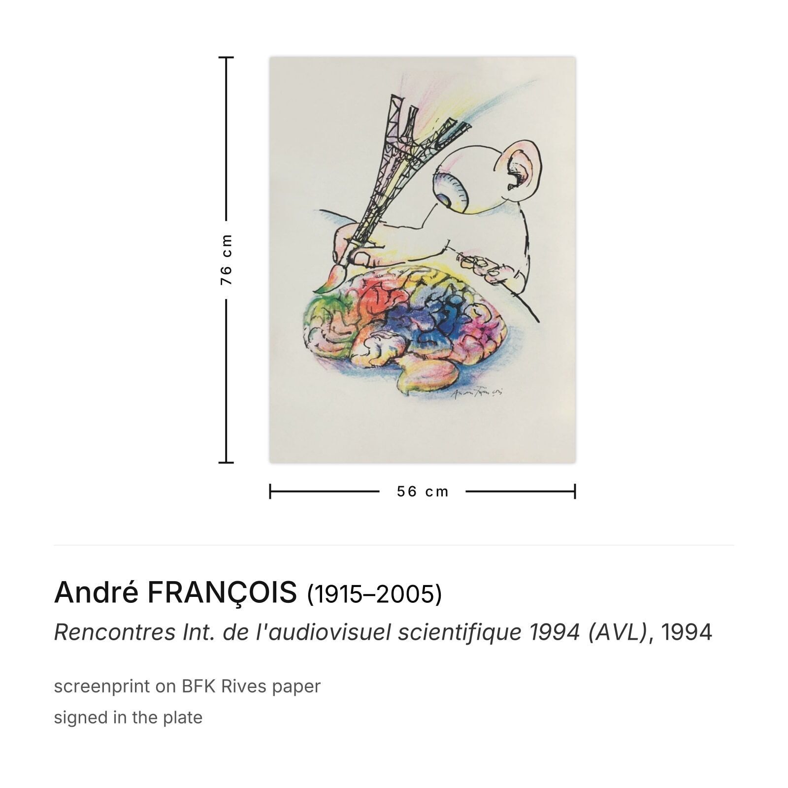 André François Screenprint Rencontres Int. De L'audiovisuel Scientifique 1994 (Avl) photo furniture