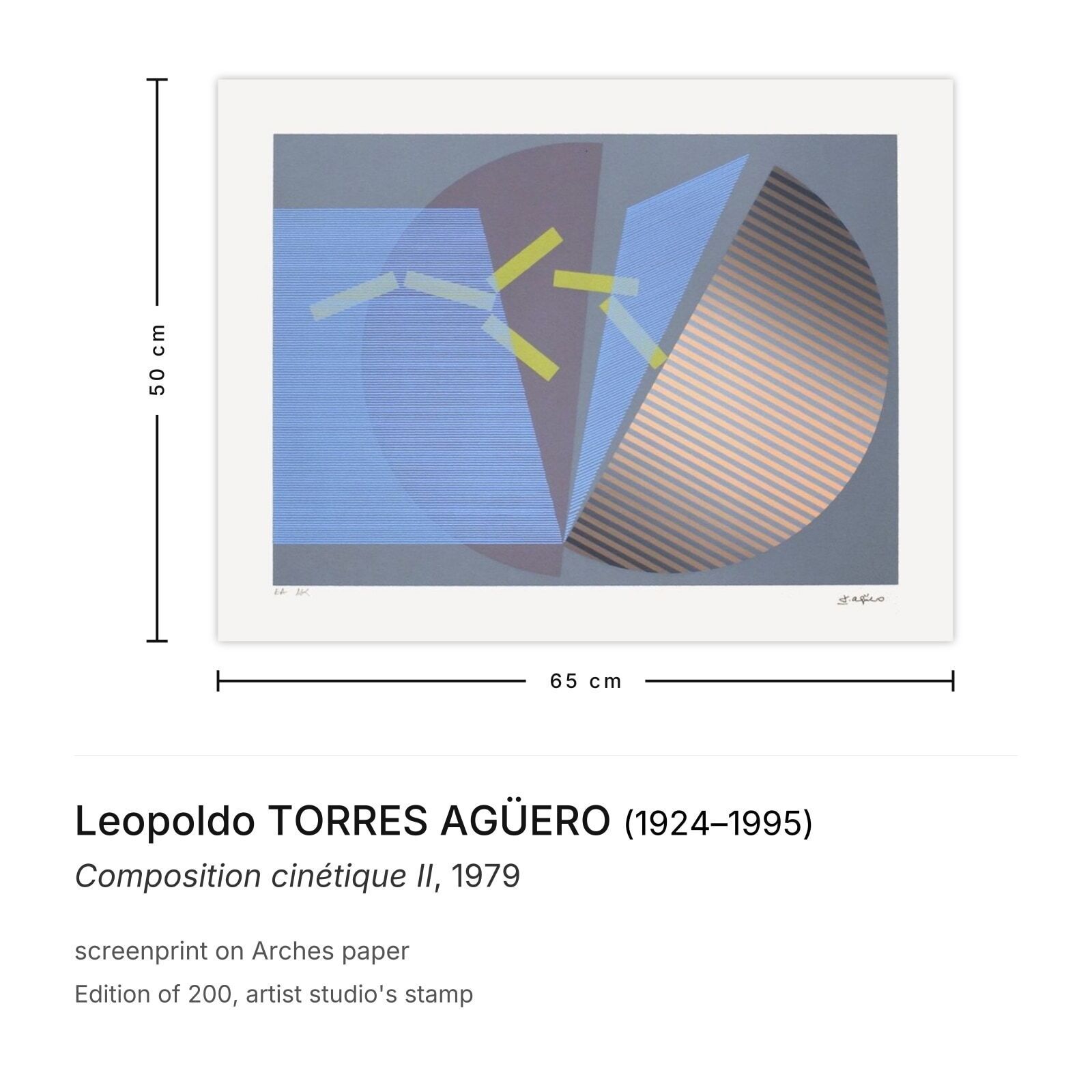 Leopoldo Torres Agüero Screenprint Composition Cinétique II 1979 photo furniture
