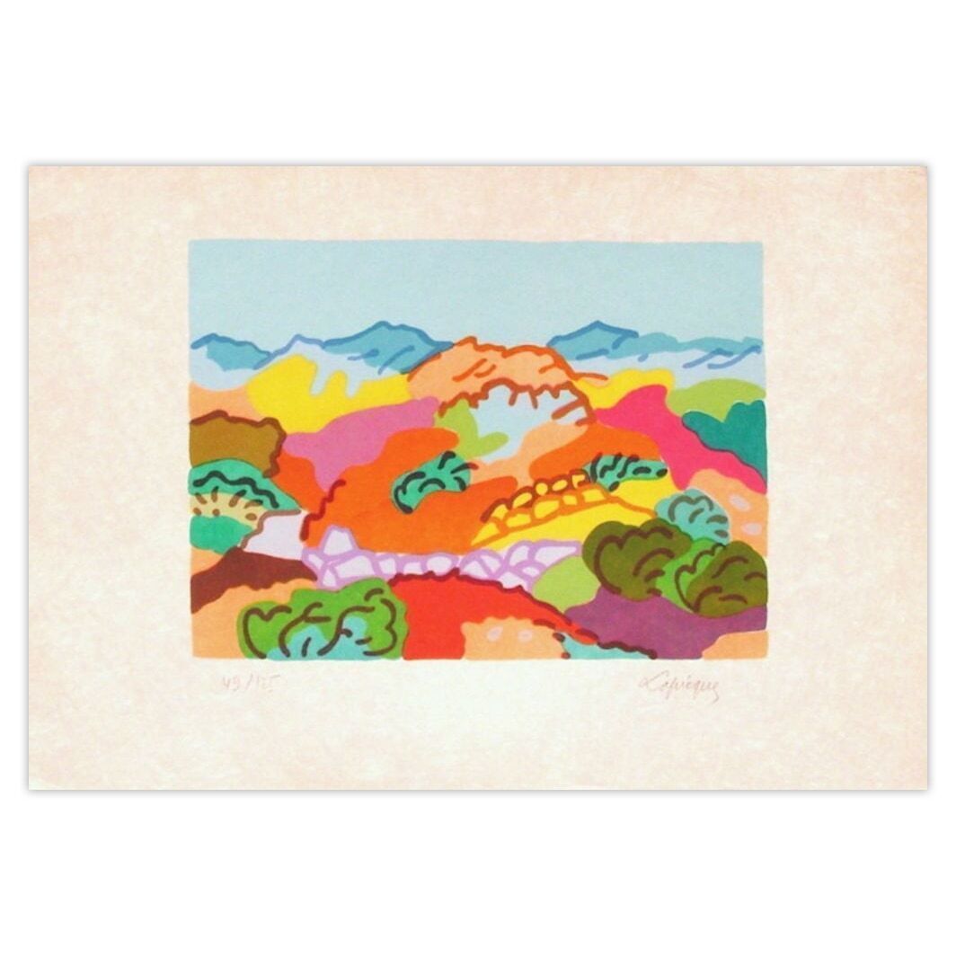 Charles Lapicque Gesigneerde Lithografie Grèce Paysage Grec 1964