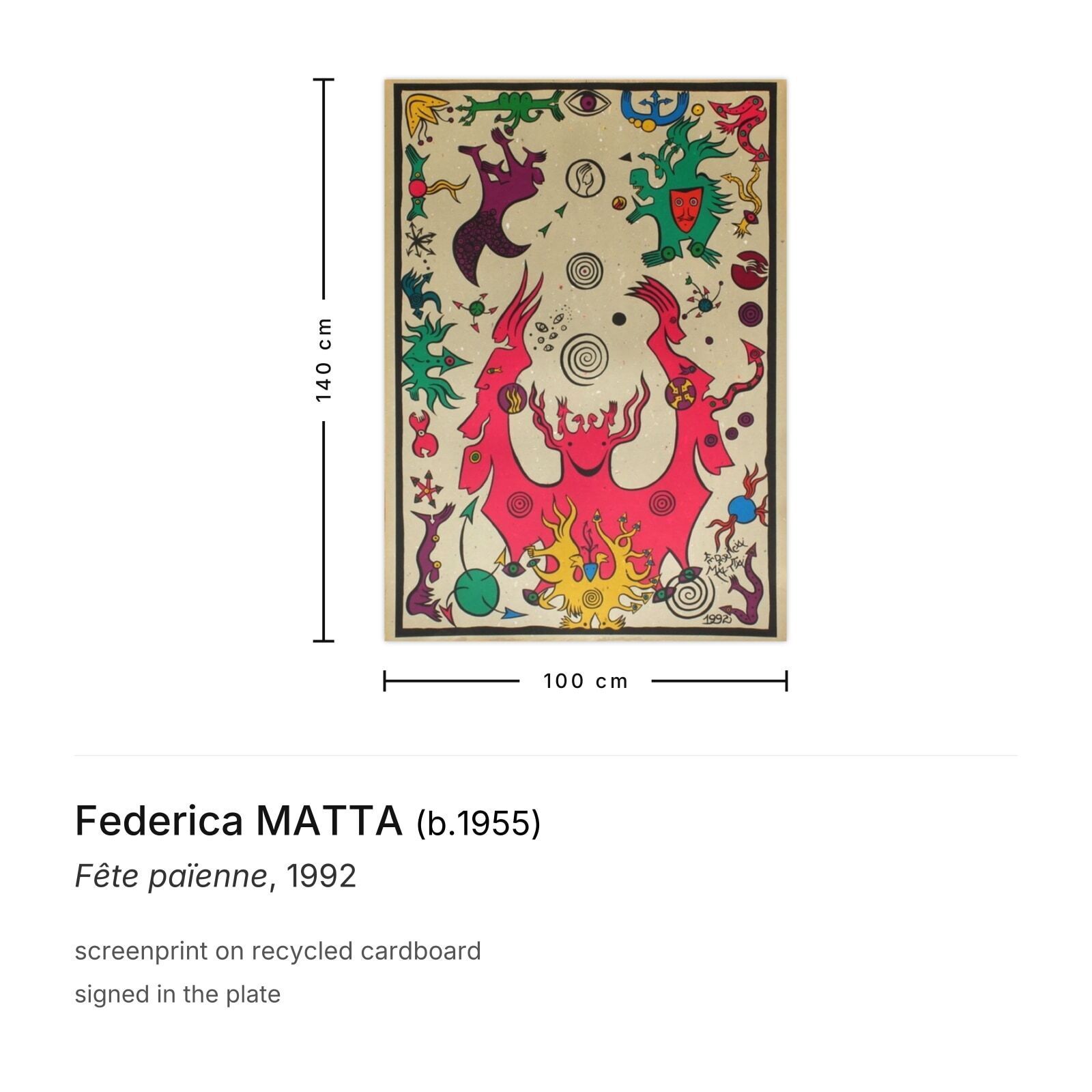 Federica Matta Zeefdruk Fête Païenne 1992 photo furniture