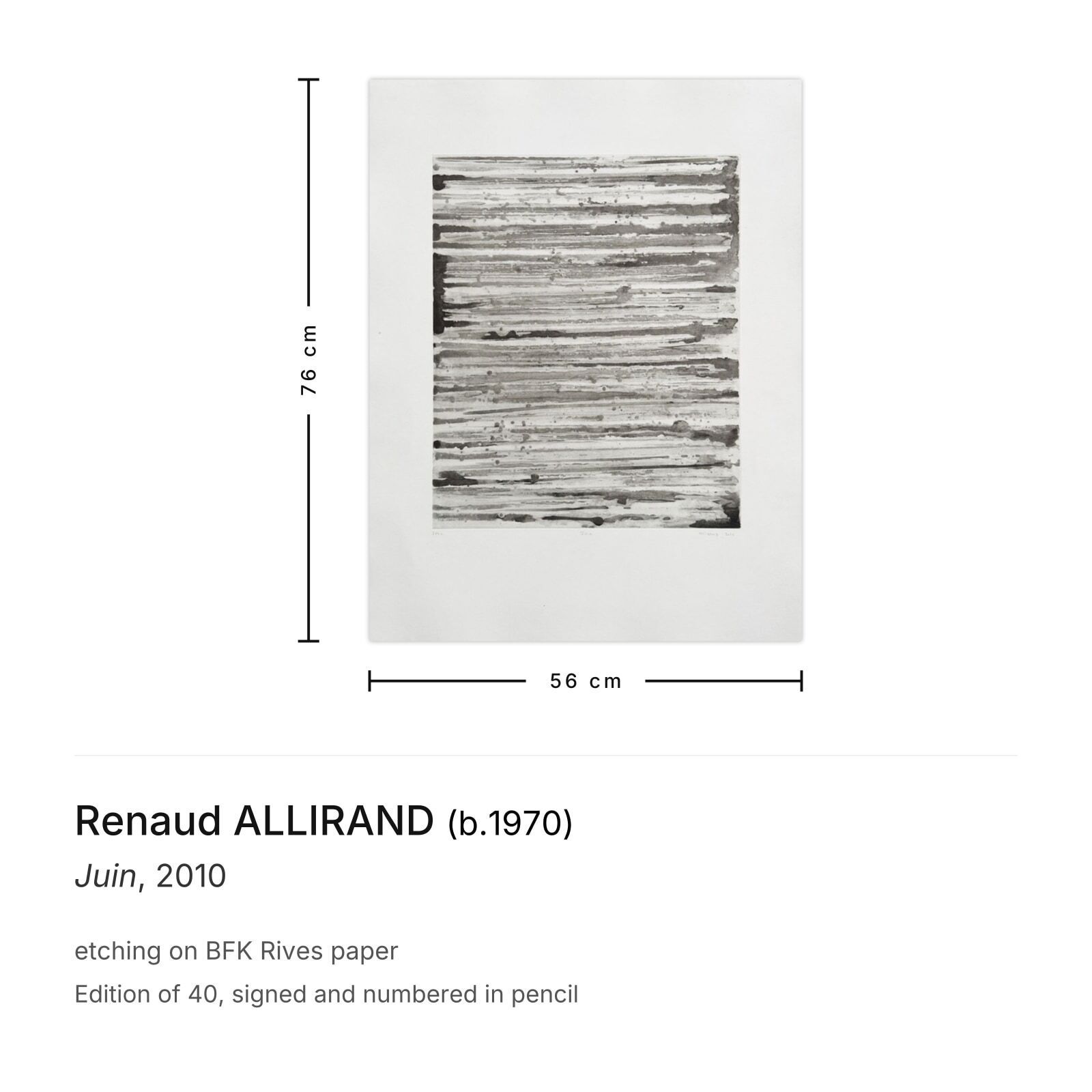Renaud Allirand Gesigneerde Ets Juin 2010 photo furniture