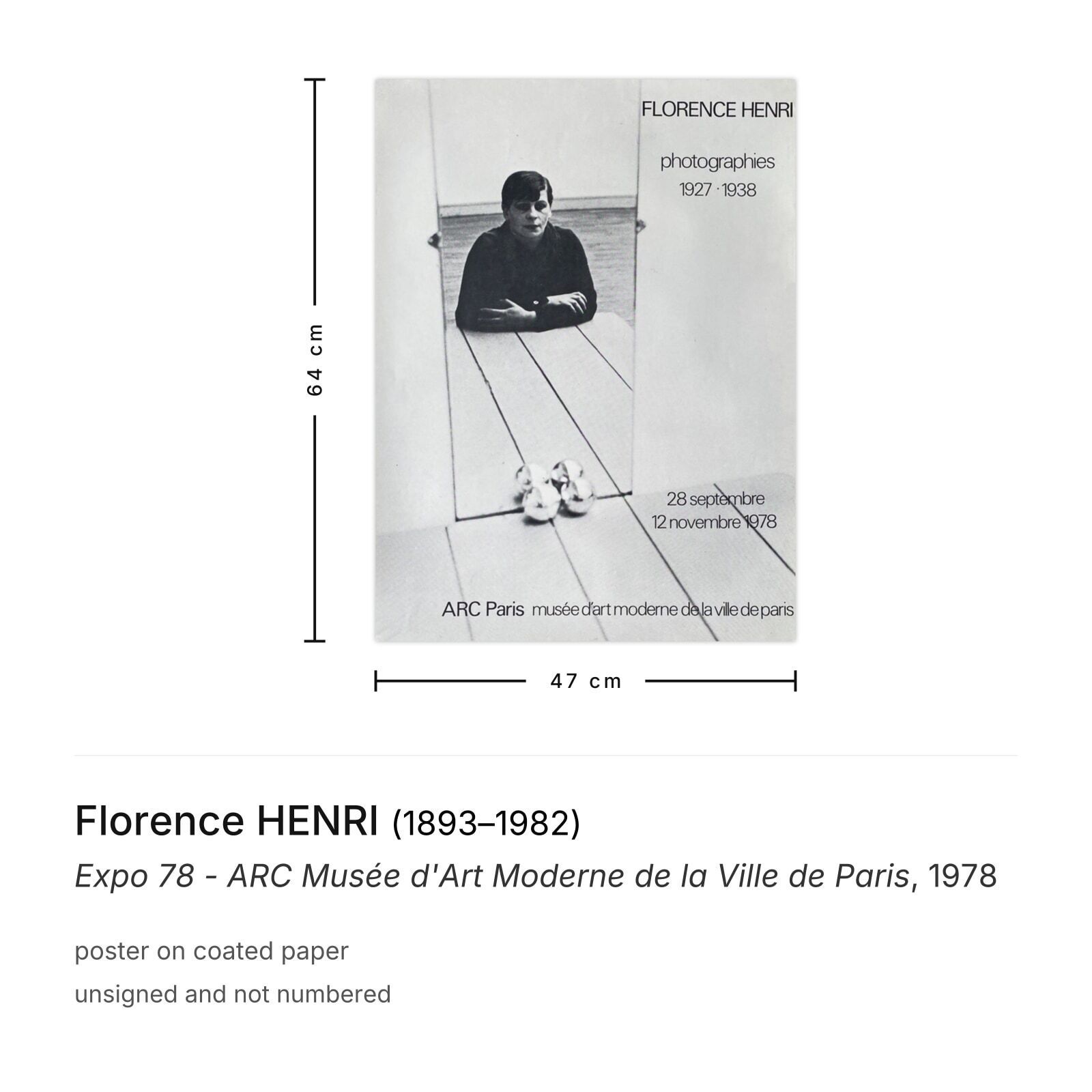 Florence Henri Poster Expo 78 ARC Musée D'art Moderne De La Ville De Paris photo furniture