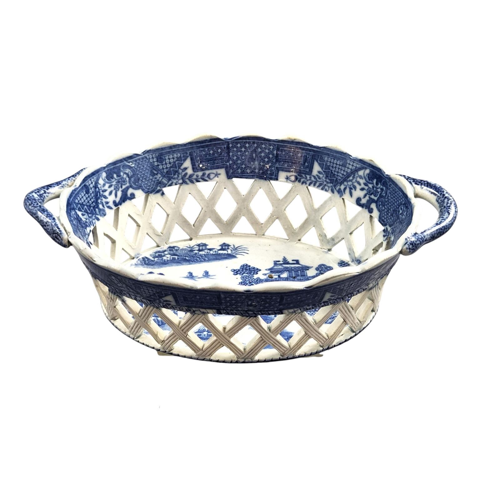 Regency Spode Reticulated Chestnut Basket, Long Bridge Pattern, ca. 1810-1815 photo furniture