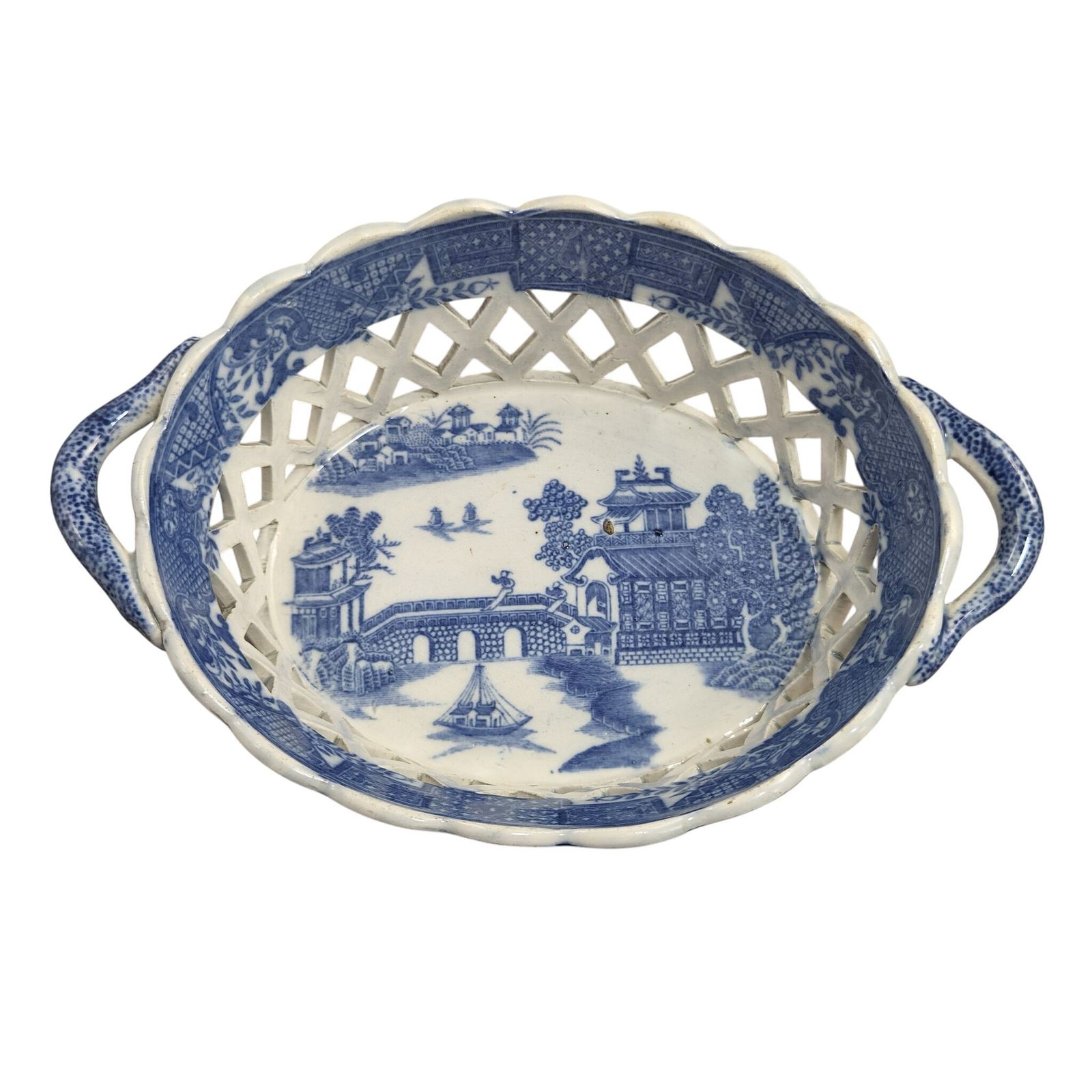 Regency Spode Reticulated Chestnut Basket, Long Bridge Pattern, ca. 1810-1815 photo buy