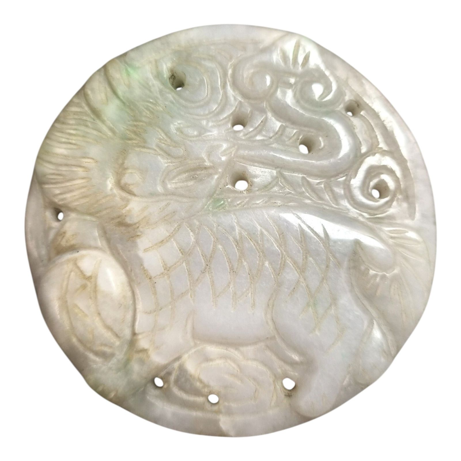 Chinese Fangu stenen amuletensemble met Bi-schijf, Qilin, Chilong-draak en karper photo buy