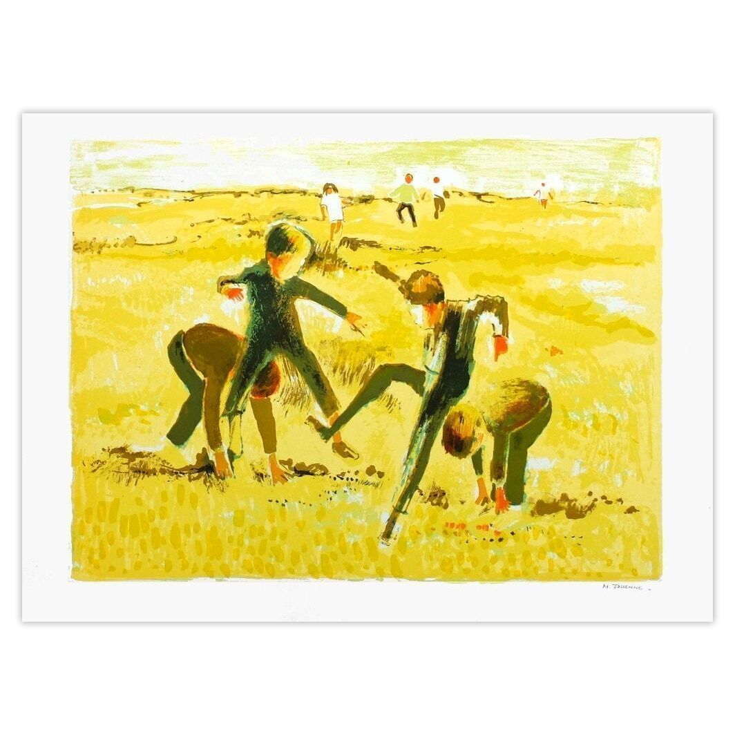 Michel Jouenne Gesigneerde Lithografie Jeux D'enfants 1970