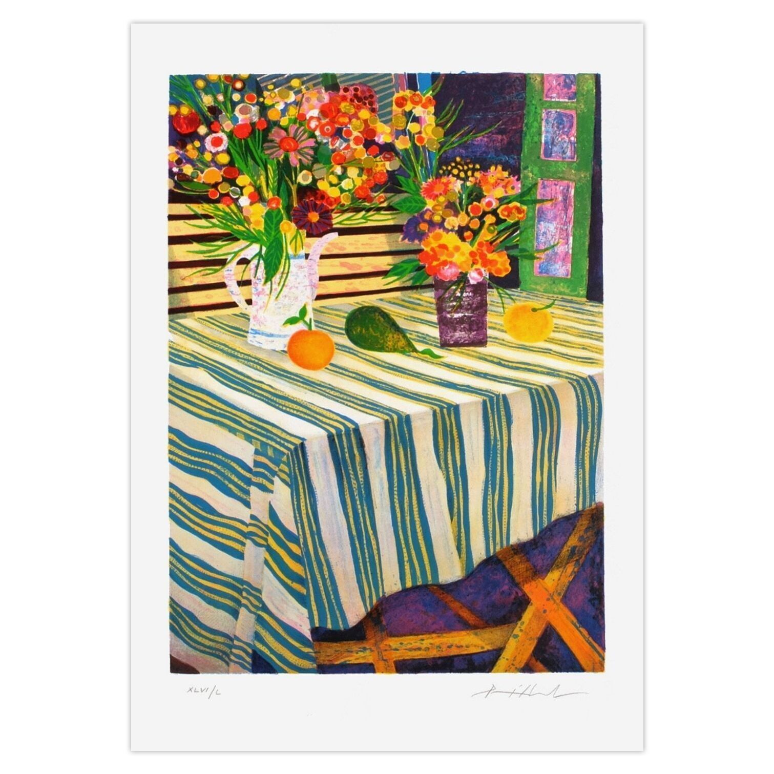 Jean Pierre Pophillat Gesigneerde Lithografie La Nappe Rayée 1985