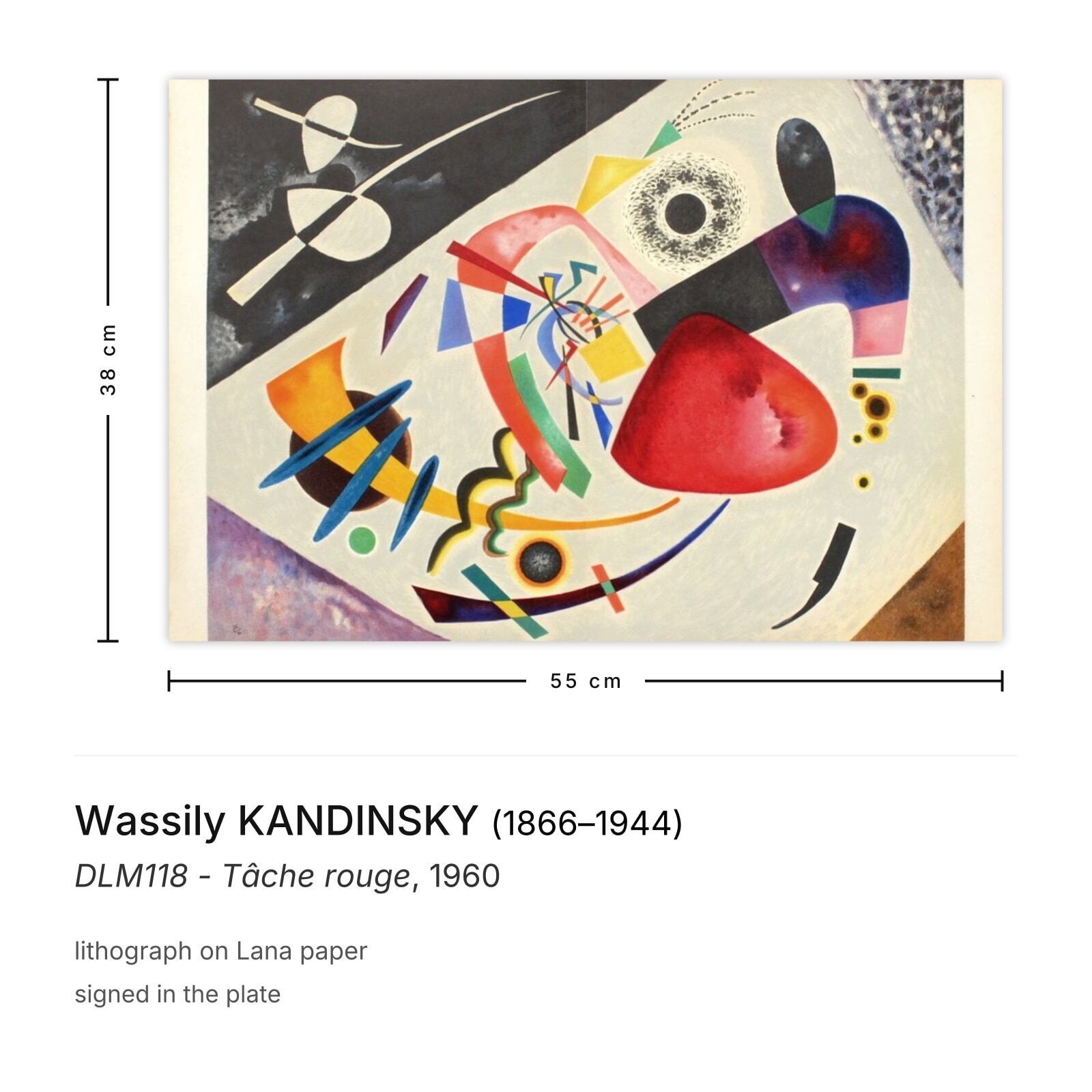 Wassily Kandinsky Lithograph Dlm118 Tâche Rouge 1960 photo furniture