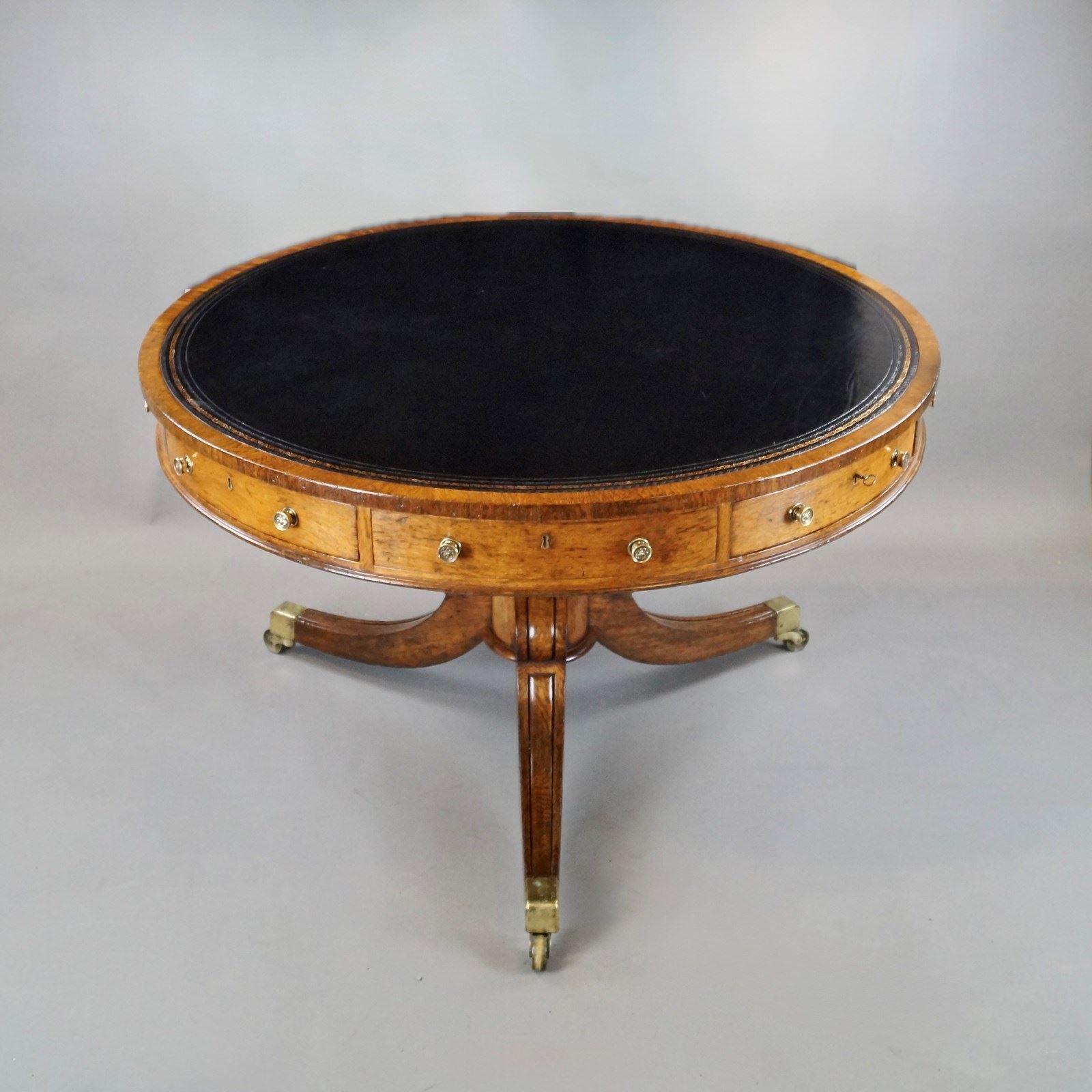 An Impressive Oak Library Drum Table photo furniture