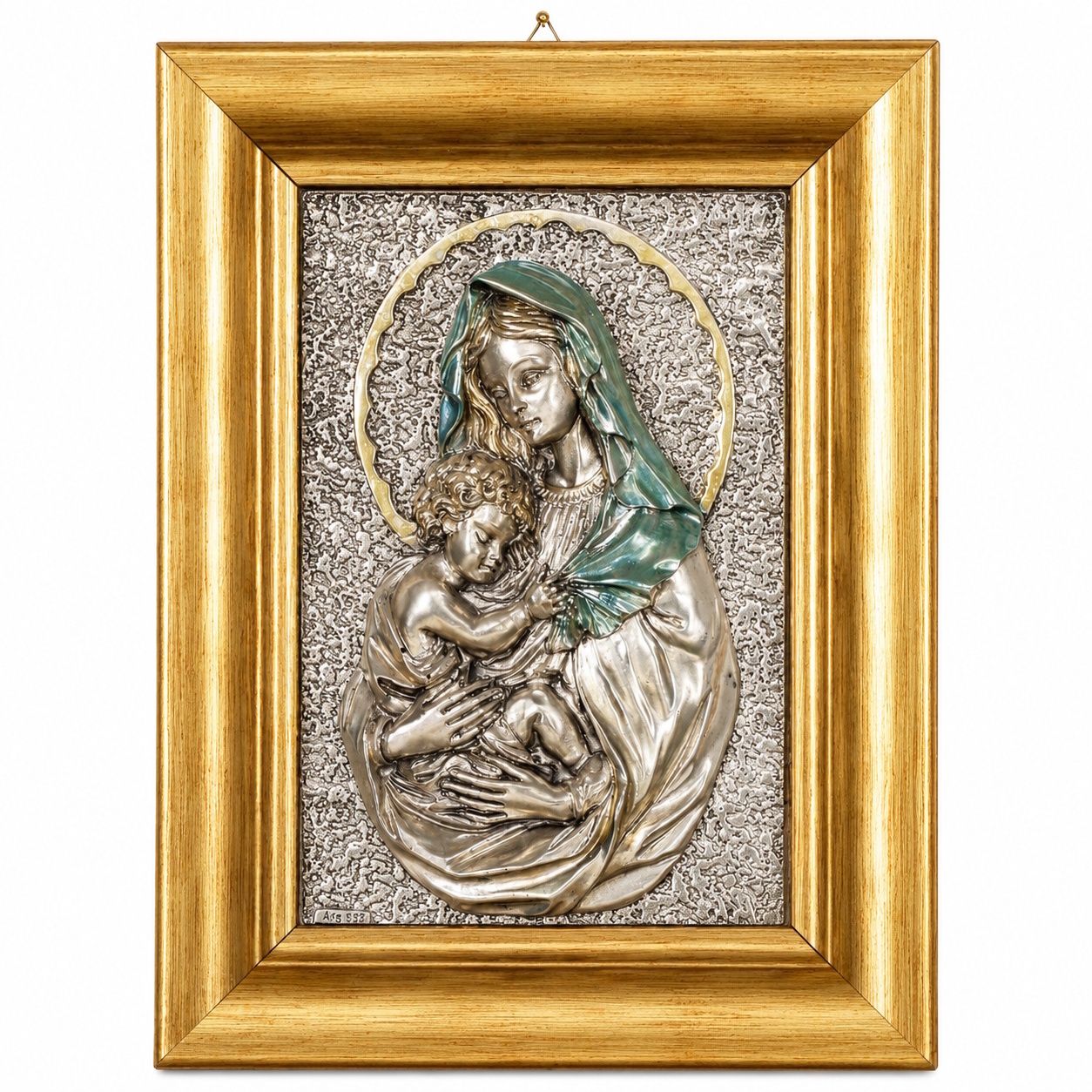 Set Of Three Italian 1970s Florentine 925 Silver Plated Religious Bas Reliefs photo vintage
