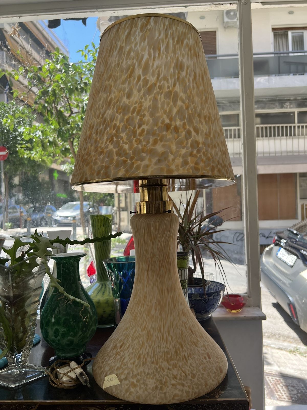 Large Murano Pulegoso Glass Table Lamp photo furniture