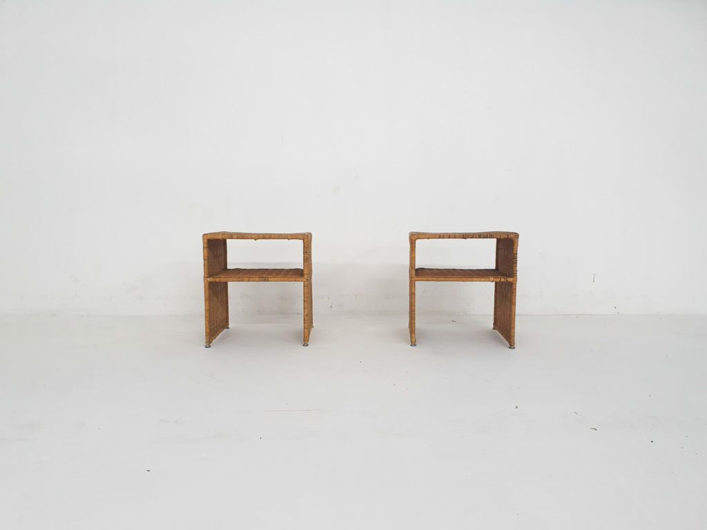 Set van twee rieten nachtkastjes, Frankrijk, ca. jaren 1960 photo Meubels