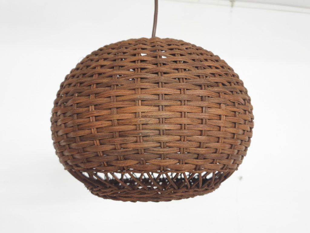 Set Of Two Rattan Pendant Lights, The Netherlands 1950's photo 323.0