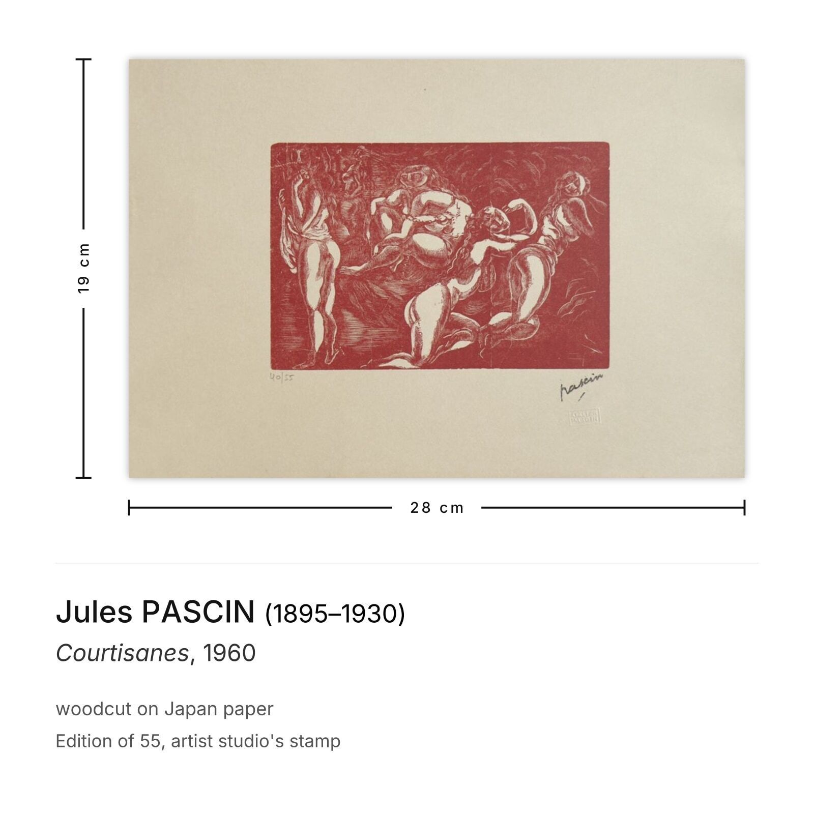 Jules Pascin Woodcut Courtisanes 1960 photo furniture