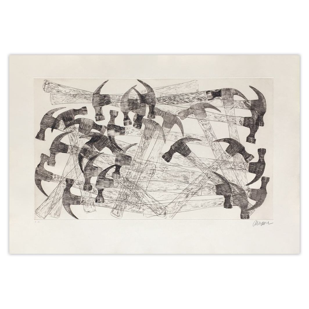 Fernandez Arman Gesigneerde Ets Les Marteaux 1973