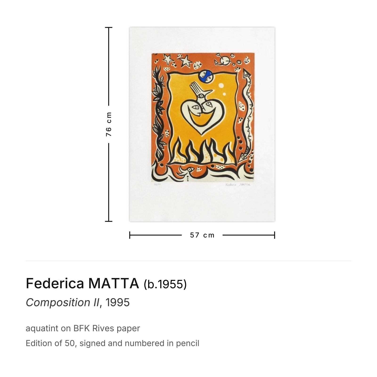 Federica Matta Gesigneerde Aquatint Composition II 1995 photo furniture