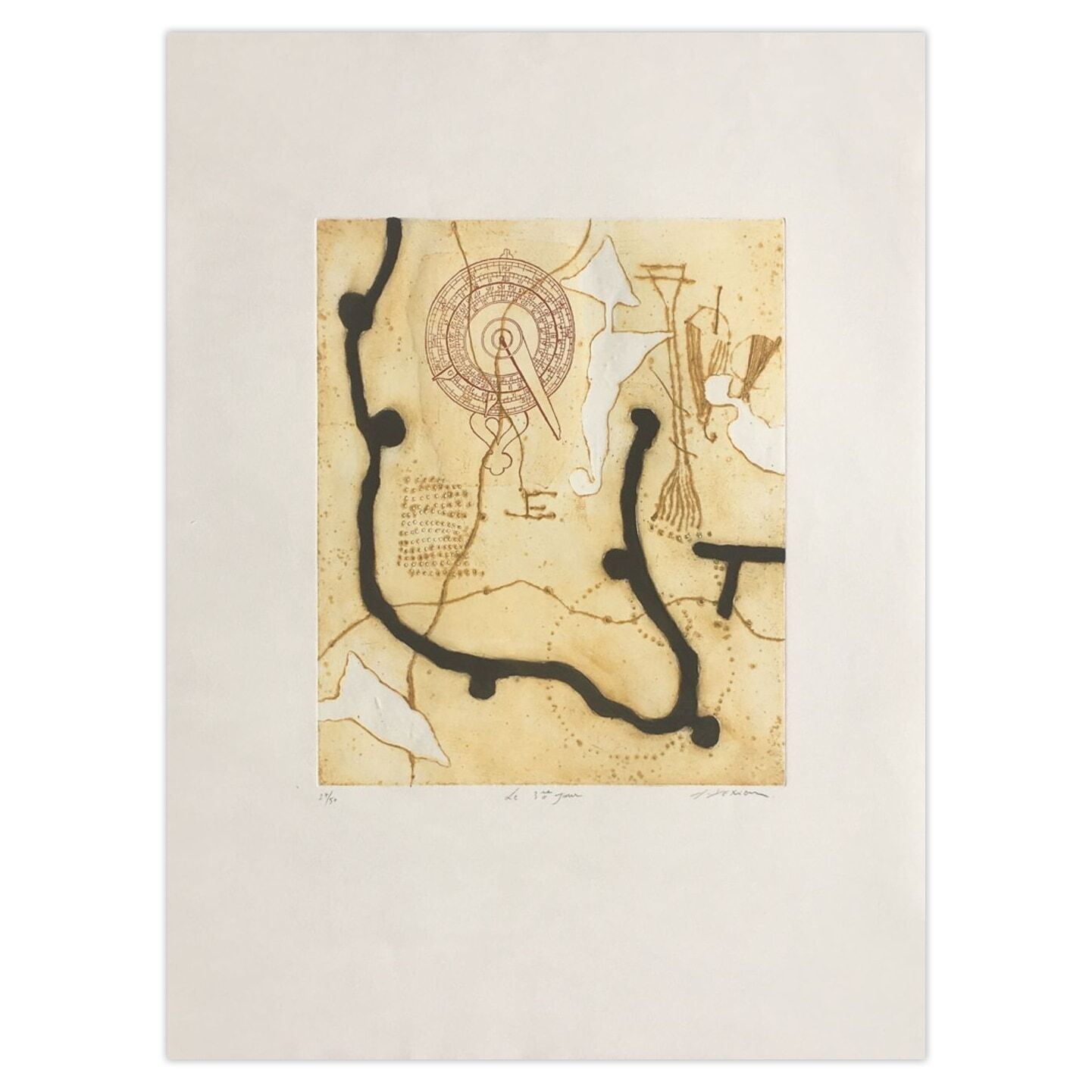 Richard Texier Gesigneerde Ets Le 3ème Jour 1995