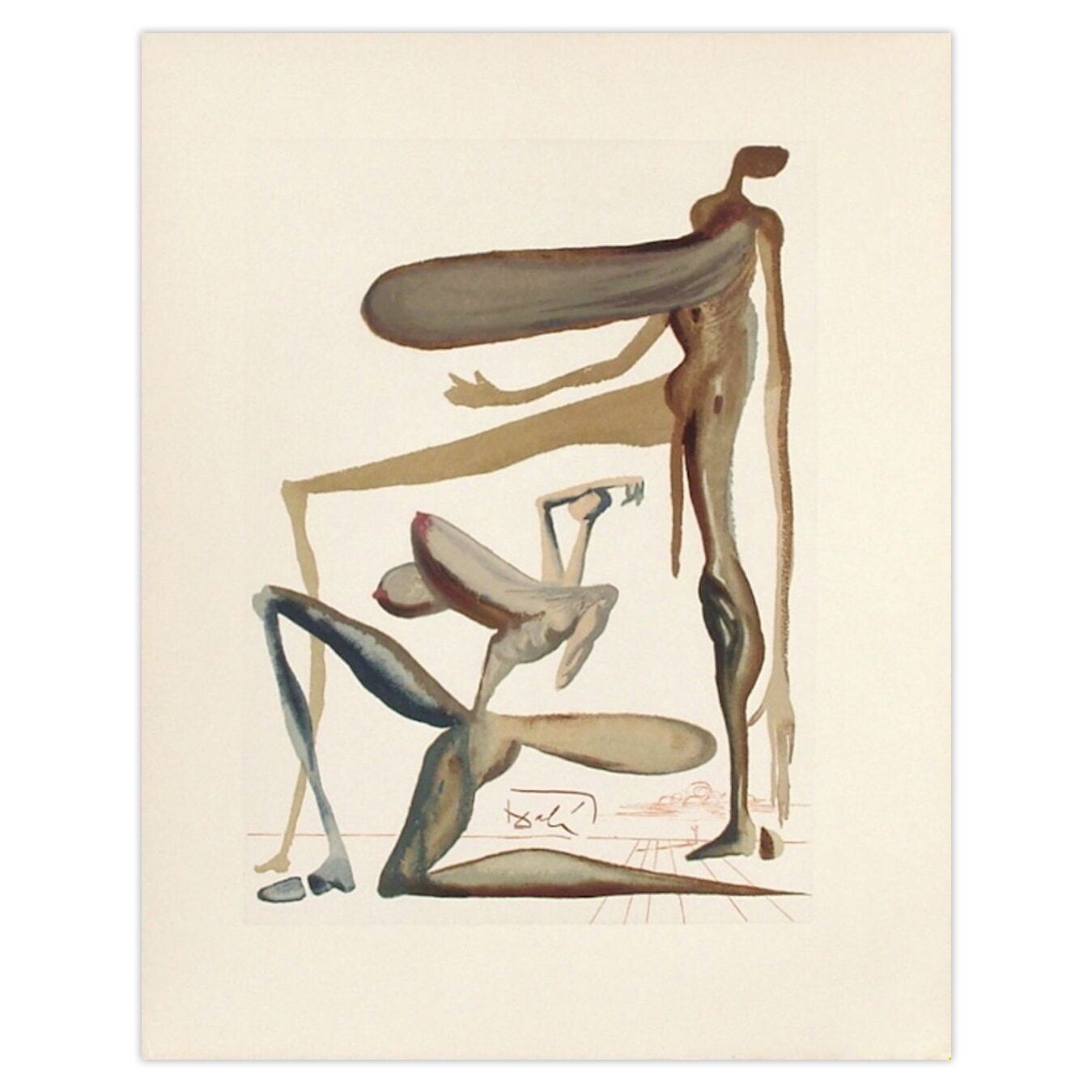 Salvador Dali Houtsnede Divine Comédie Purgatoire 22 La Prodigalité 1960