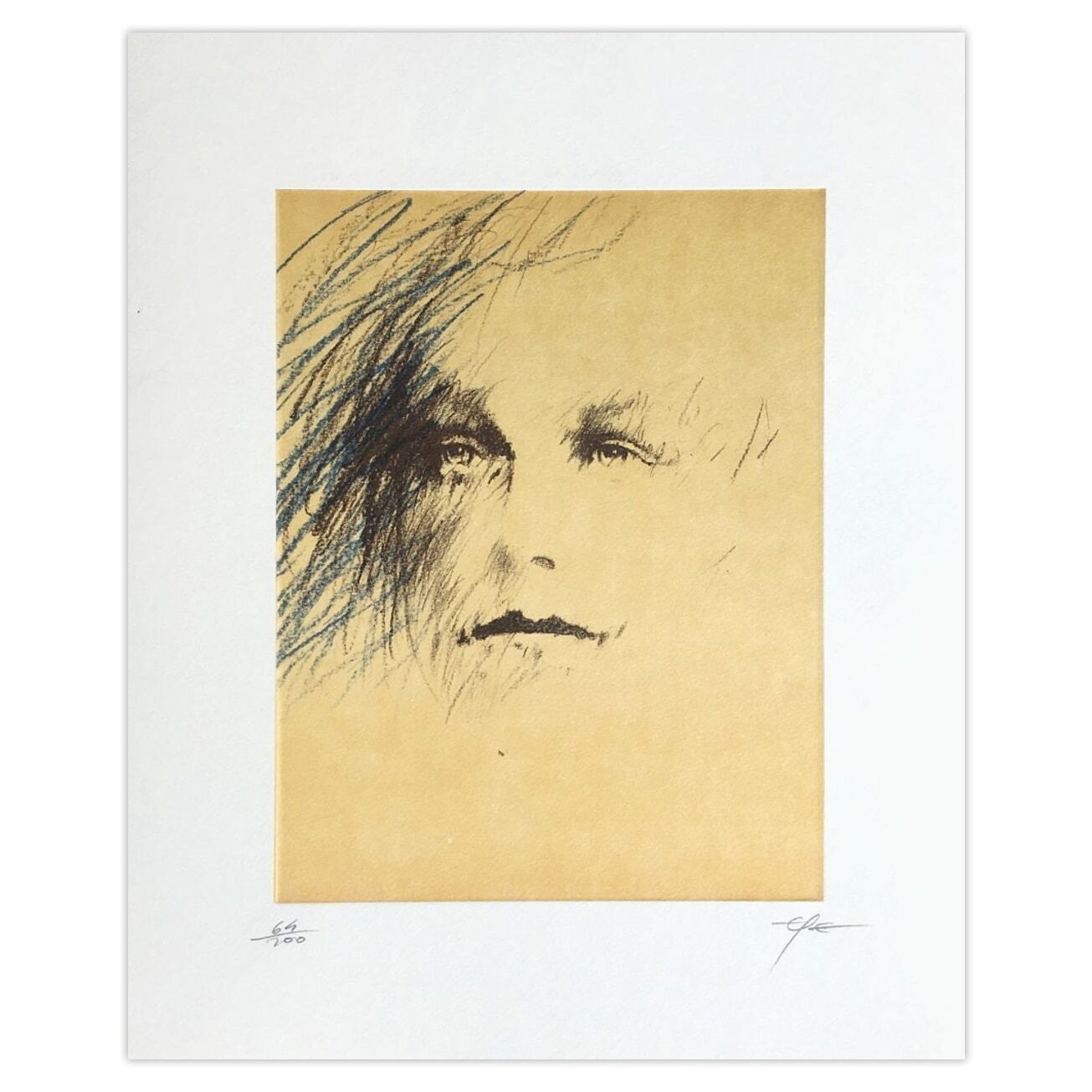 Ernest Pignon Ernest Gesigneerde Lithografie Rimbaud Variations VIII 1986